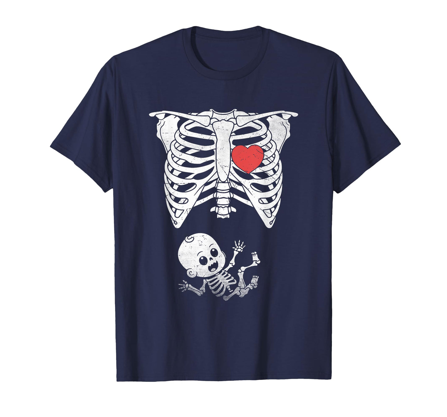Skeleton Pregnancy Announcement XRay Halloween Womens Moms T-Shirt