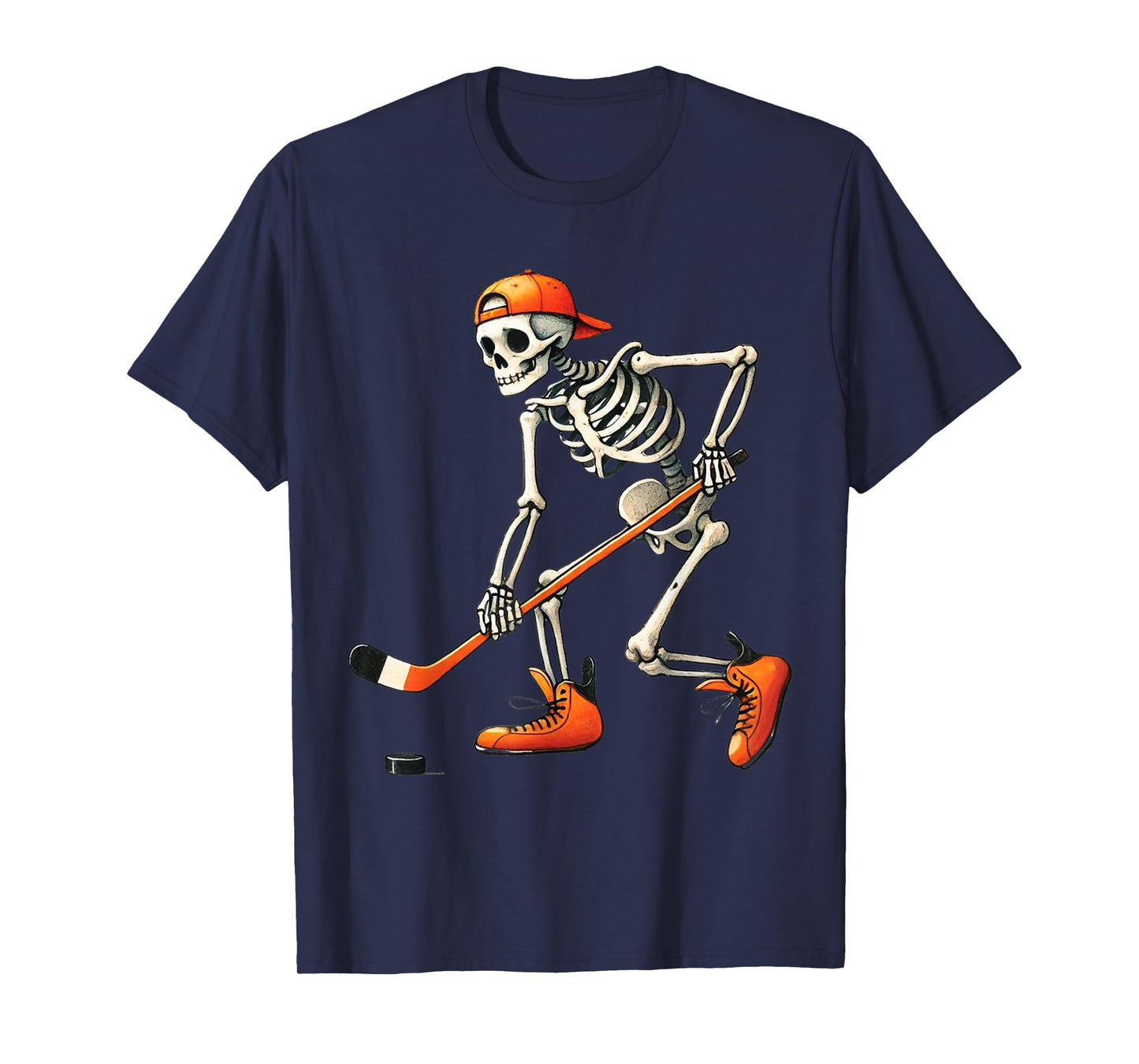 Skeleton Hockey Halloween Costume Sport Men Boys Kids Tee T-Shirt