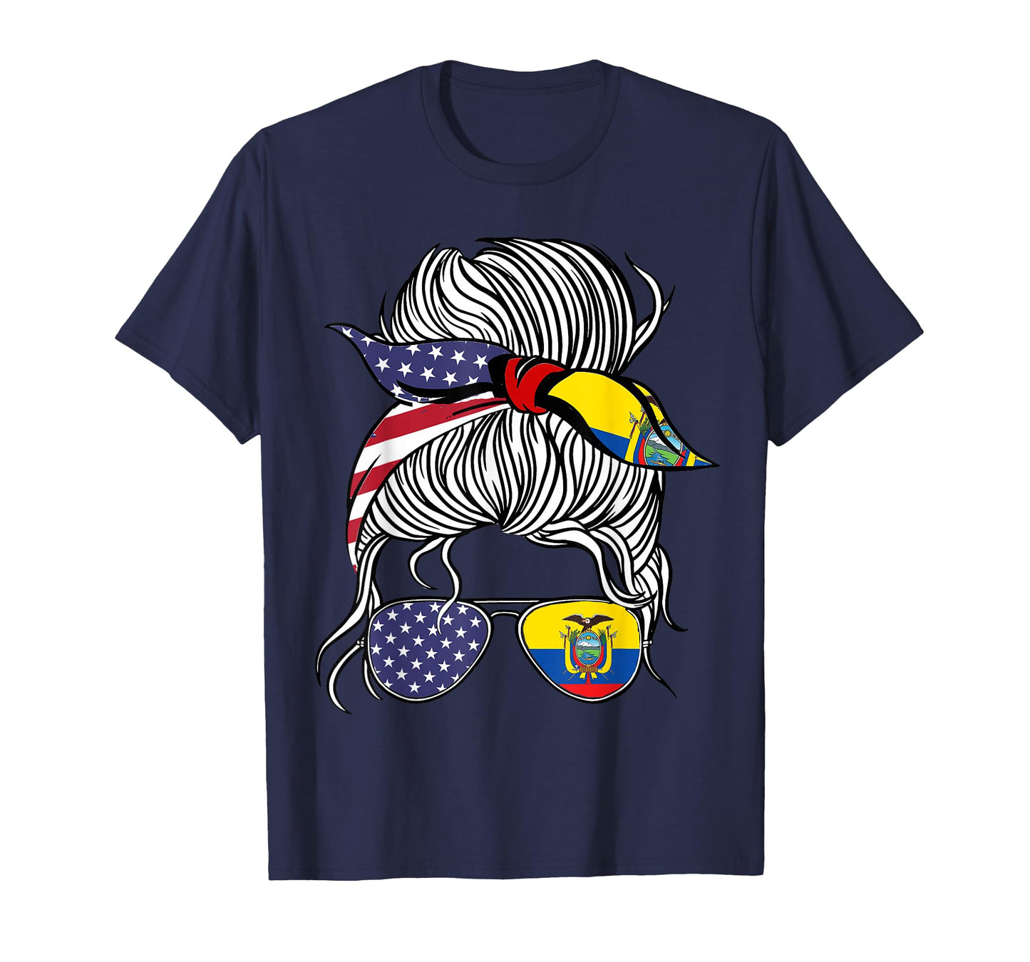 American Ecuadorian Patriot Flag Women Girl Ecuador Grown T-Shirt