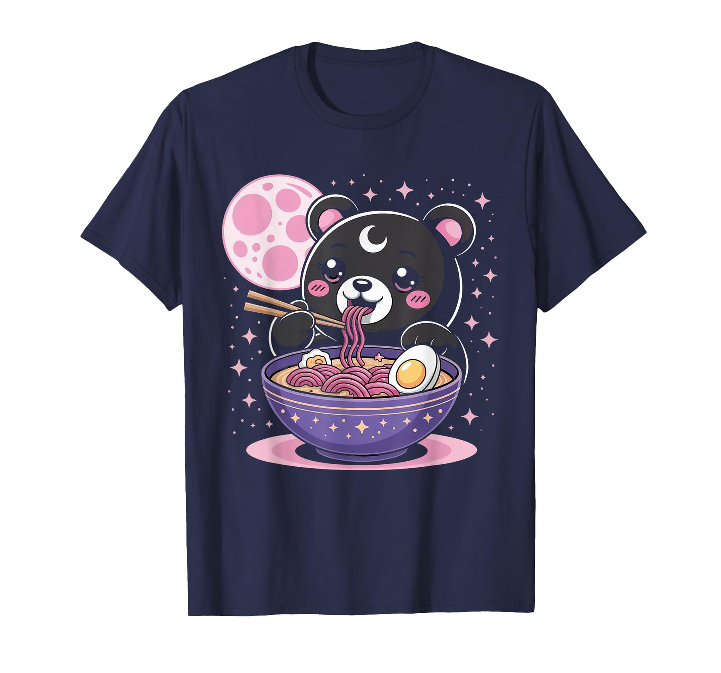 Pastel Goth Clothing Bear Eating Ramen Goth Girl Clothes T-Shirt