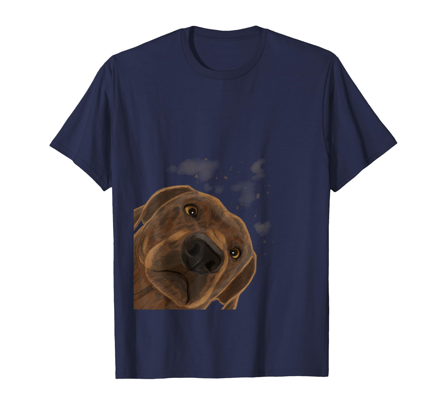 Plott Hound Geschenke Funny Curious Dog T-Shirt - Women's Black Cartoon Dog Pattern Casual Humorous Modern T-Shirt - Small