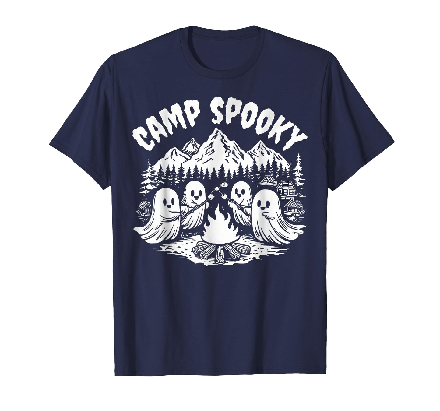 Camp Spooky Summerween Summer Halloween Cute Ghost T-Shirt