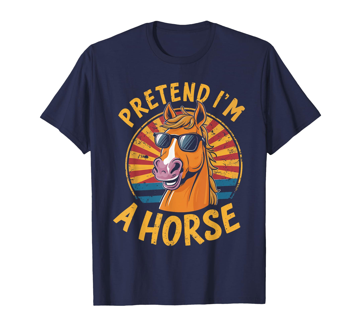 Pretend I'm A Horse Funny Lazy Halloween Matching Costume T-Shirt