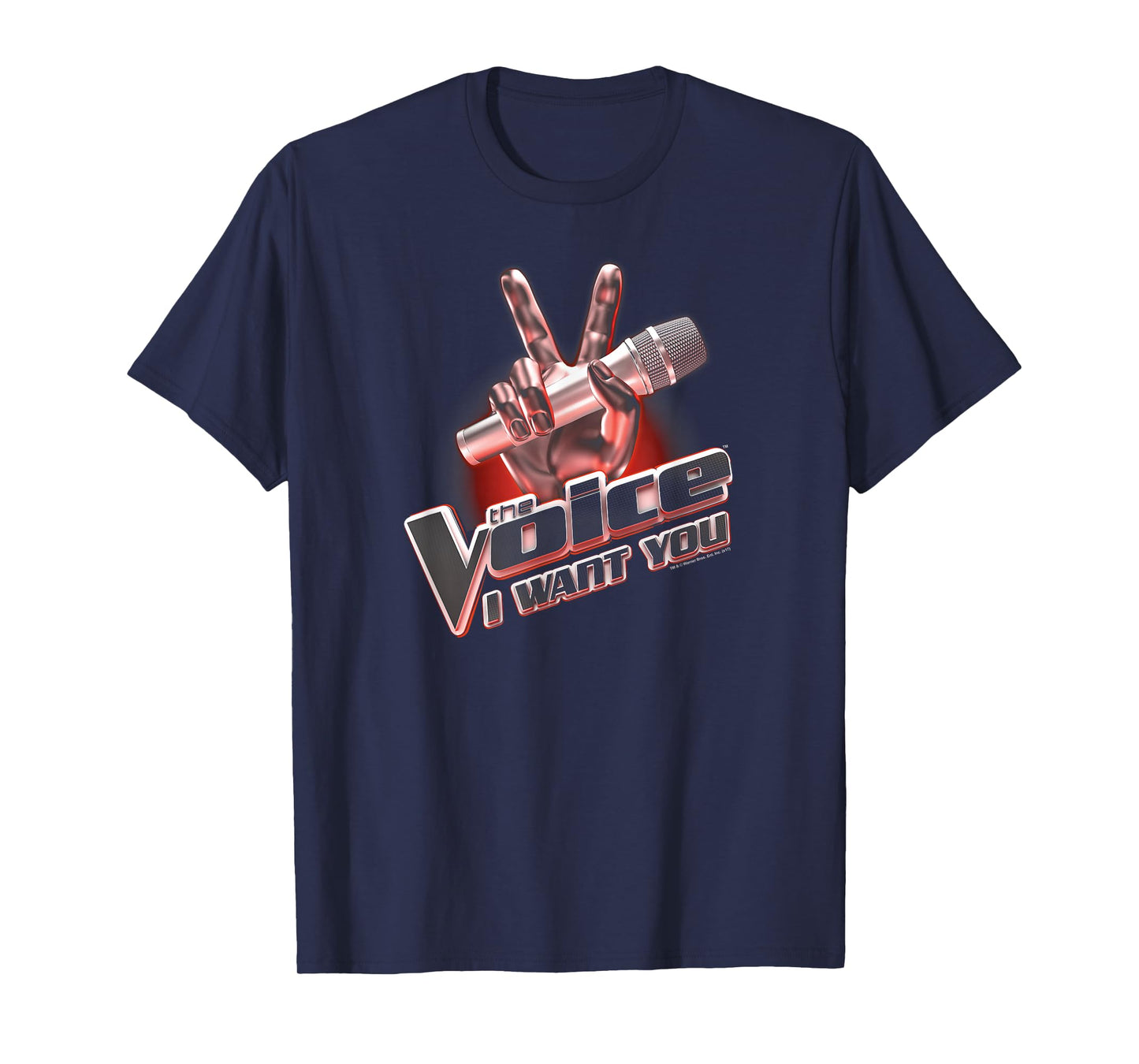 Warner Bros. The Voice Logo T-Shirt - Unisex-Adults & Kids - Black - Short Sleeve - Small - Crew Neck - Collarless - Modern - Music Theme - Licensed Logo - 100% Cotton/Polyester Blend