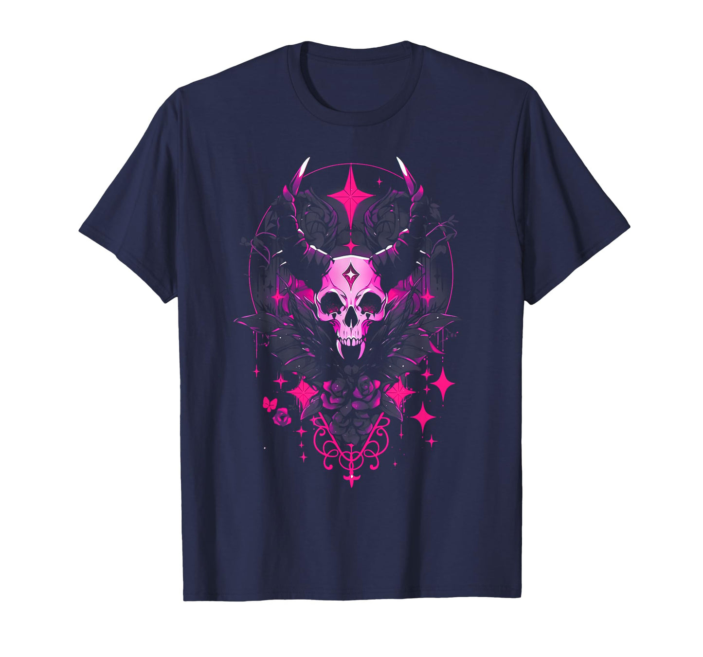 Pastel Goth Creepy Cute Yami Kawaii Spooky Gothic Skull T-Shirt