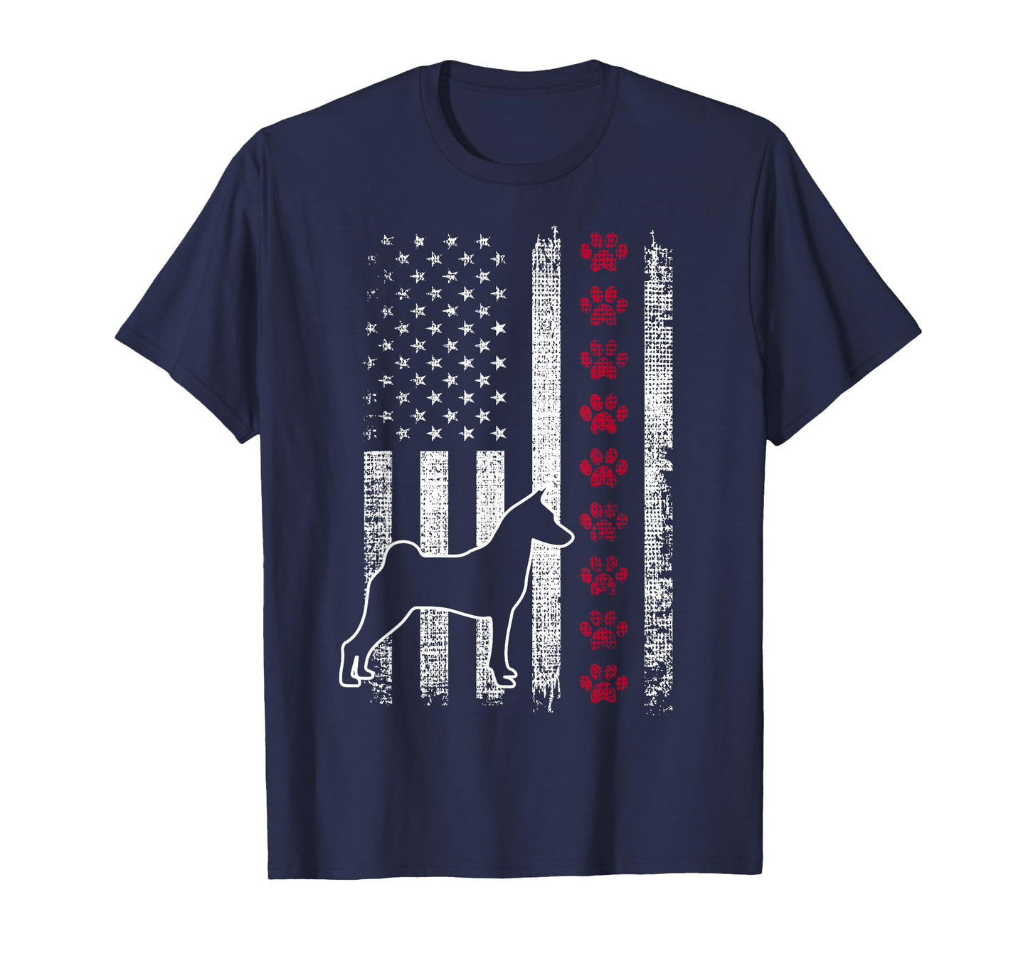 Vintage Retro USA Patriotic American Flag Basenji T-Shirt