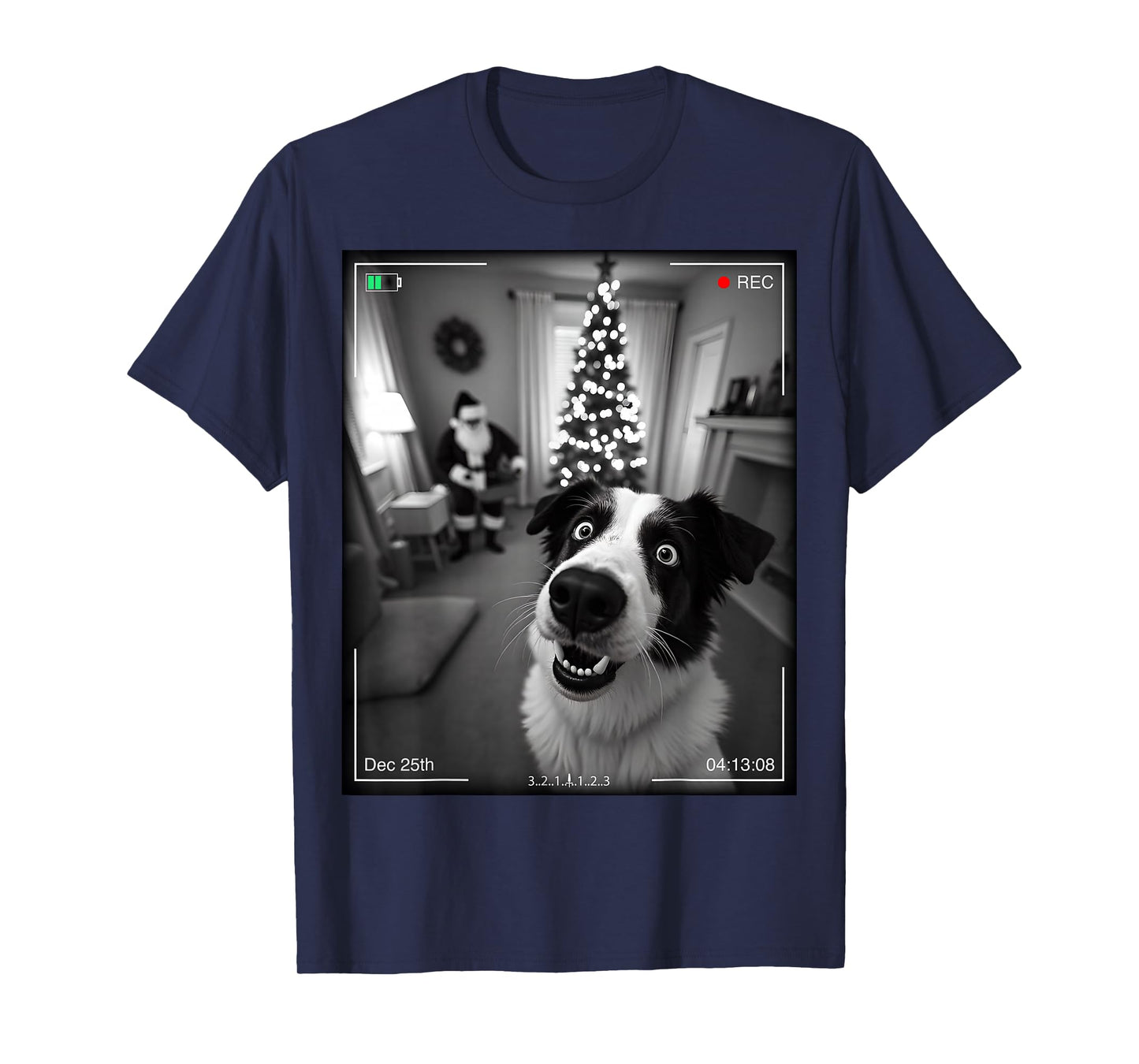 Australian Shepherd Catches Santa On Camera Xmas T-Shirt