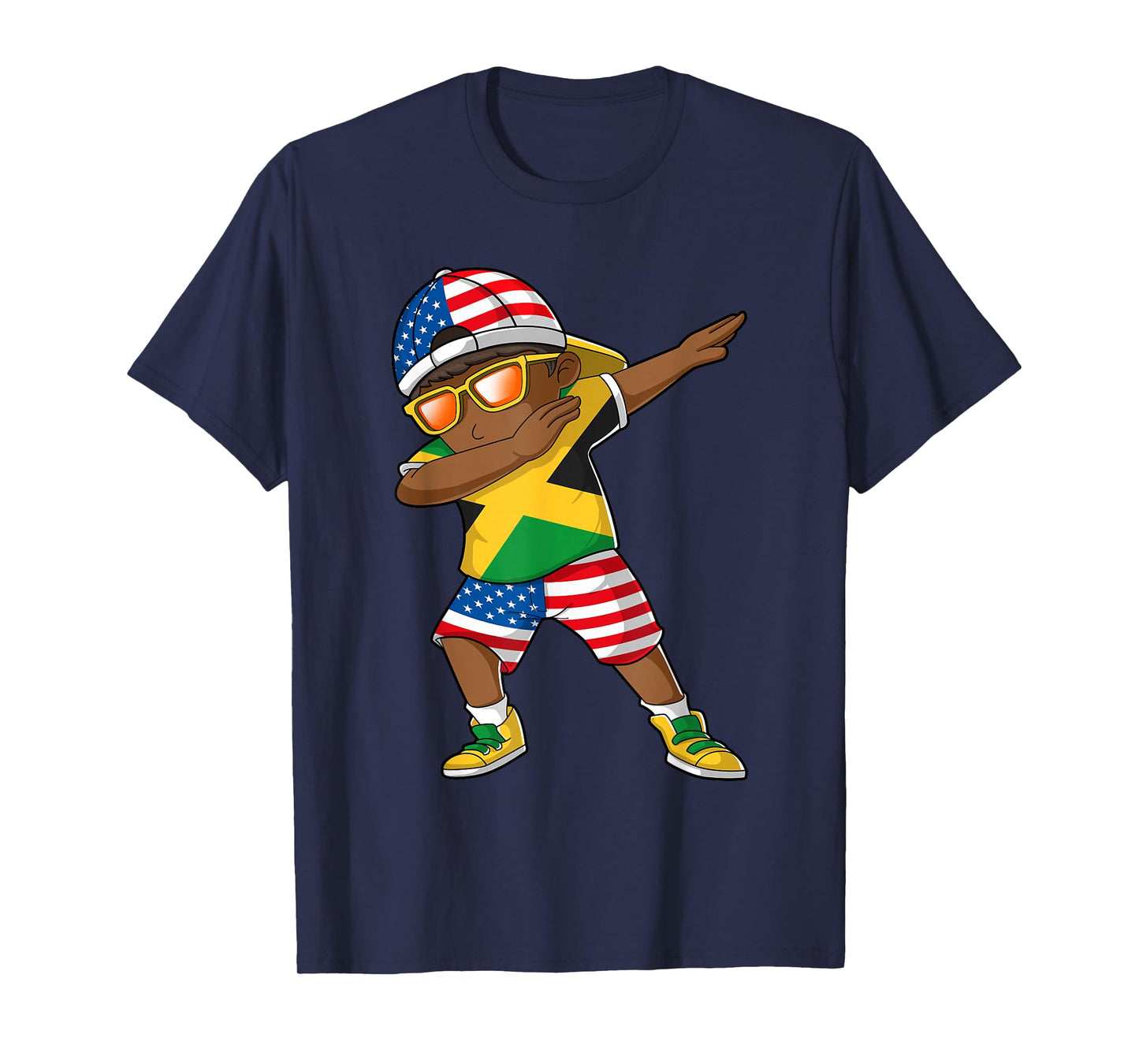Half American Half Jamaican Boy Kid Jamaica Flag Patriotic T-Shirt