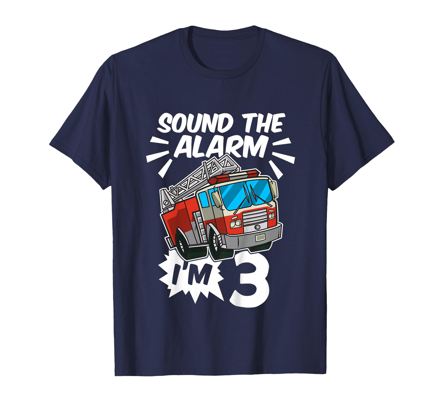 Kids Firefighter I'm 3 Birthday Fire Truck 3rd Birthday T-Shirt