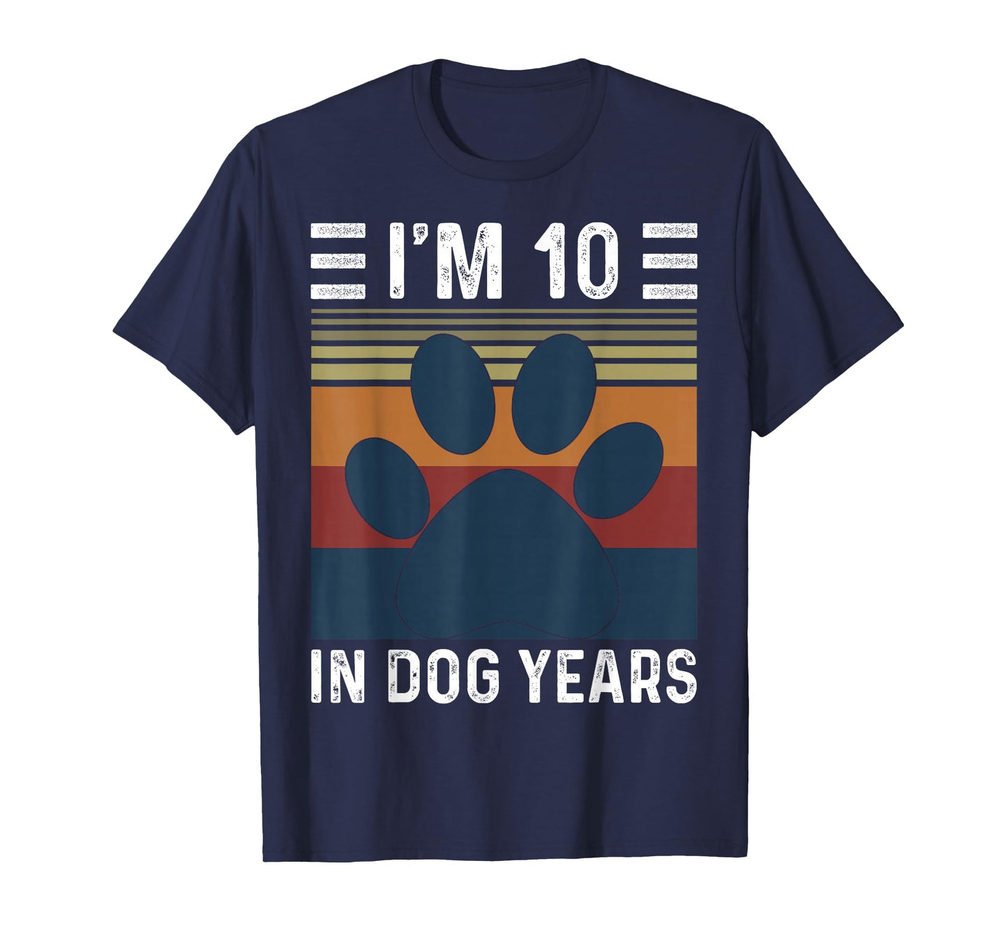 I'm 10 In Dog Years 70th Birthday Vintage Funny 70 Year Old T-Shirt