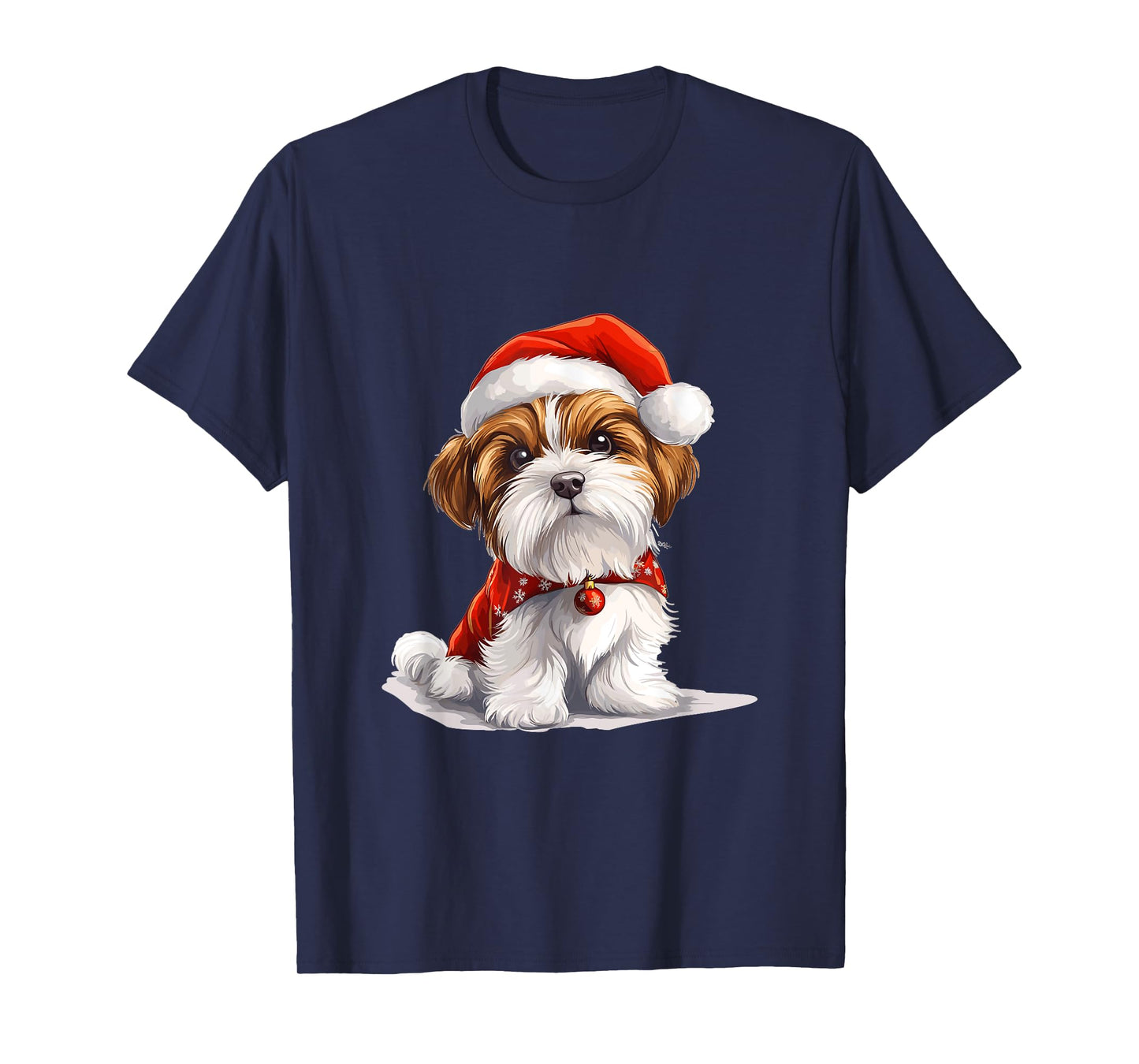 Cute Biewer Terrier Dog Christmas Merry X-mas Graphic T-Shirt