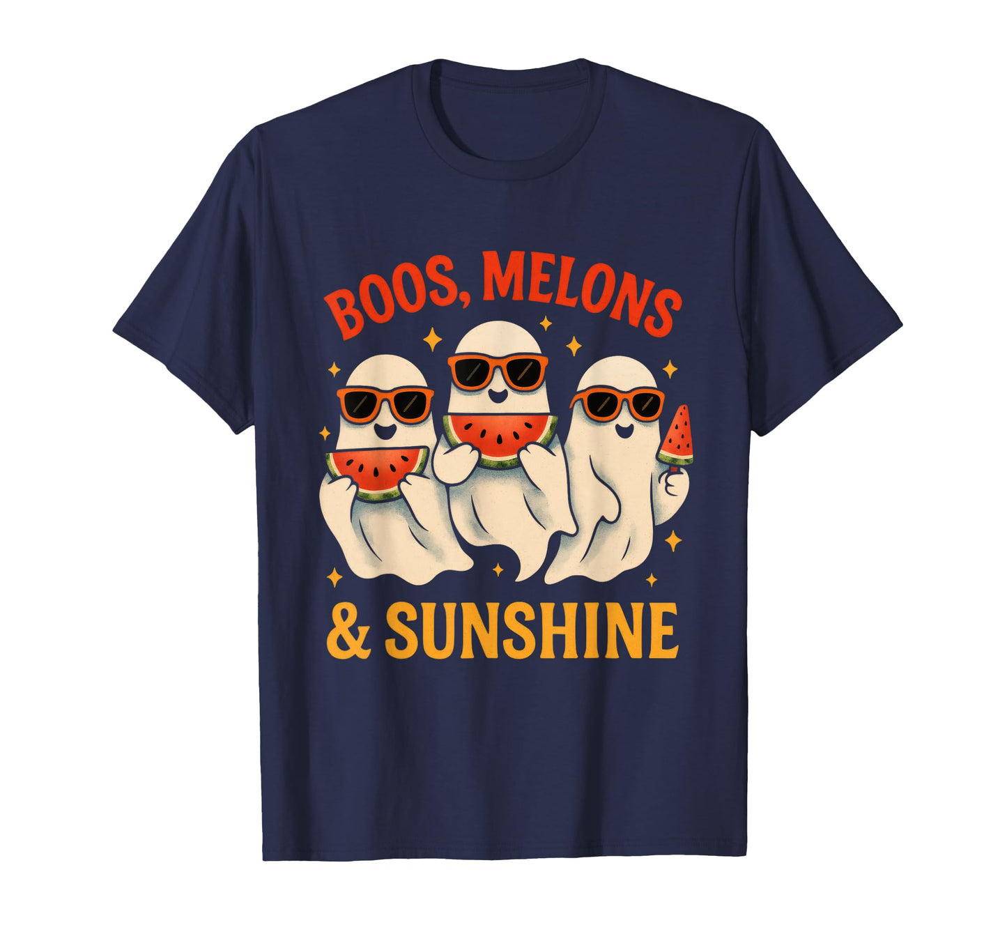 Boos, Melons & Sunshine - Ghosts with Watermelon Slices T-Shirt