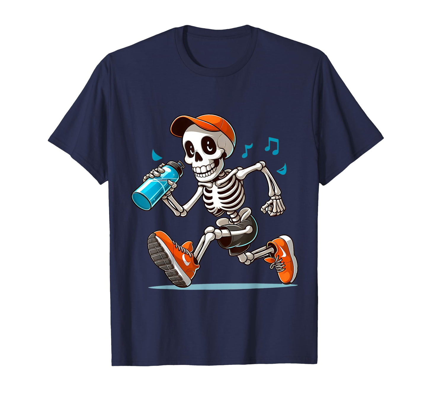 Running Skeleton Halloween Costume Spooky Runners Lover T-Shirt