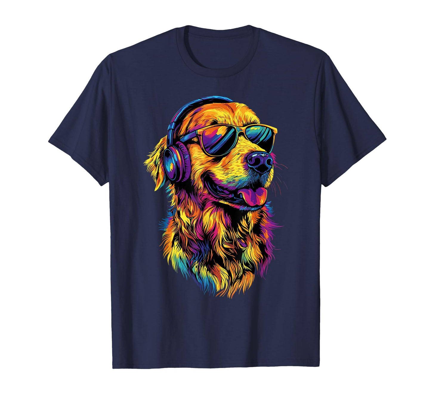 Golden Retriever Dog with Sunglasses I Love Golden Retriever T-Shirt