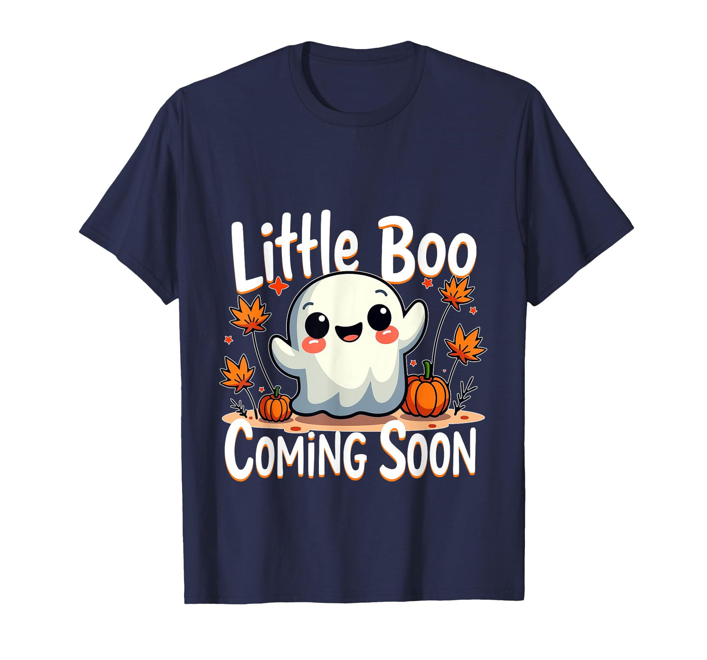Little Boo Funny and Cute Halloween Pregnancy Announcement T-Shirt
