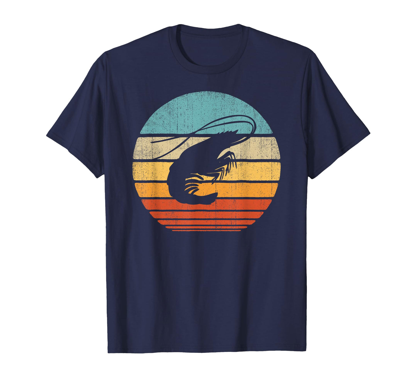 Shrimp Retro Vintage 60s 70s Sunset Sea Animal Seafood Lover T-Shirt
