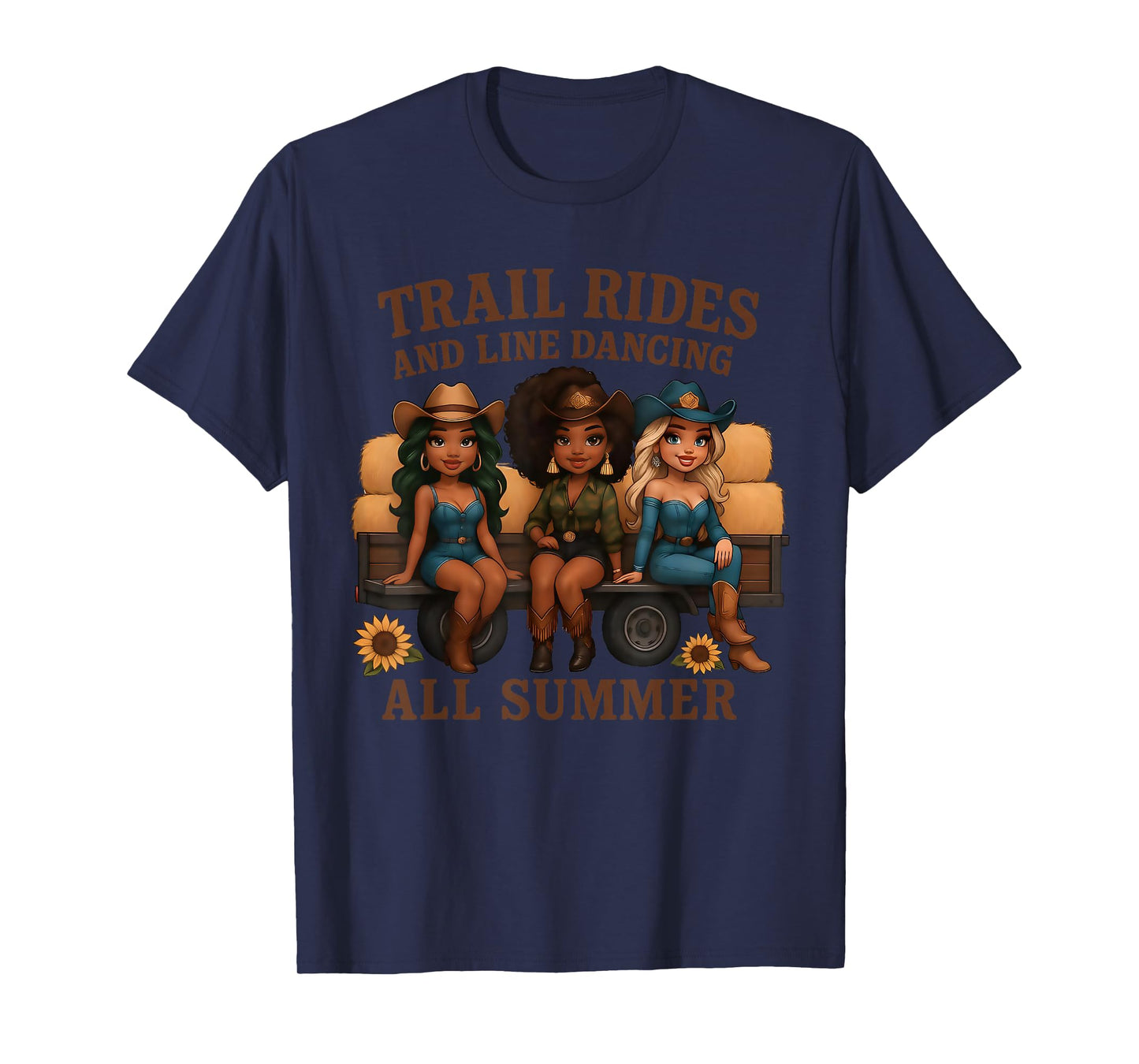 Trail Rides And Line Dancing All Summer Western Rodeo Party T-Shirt