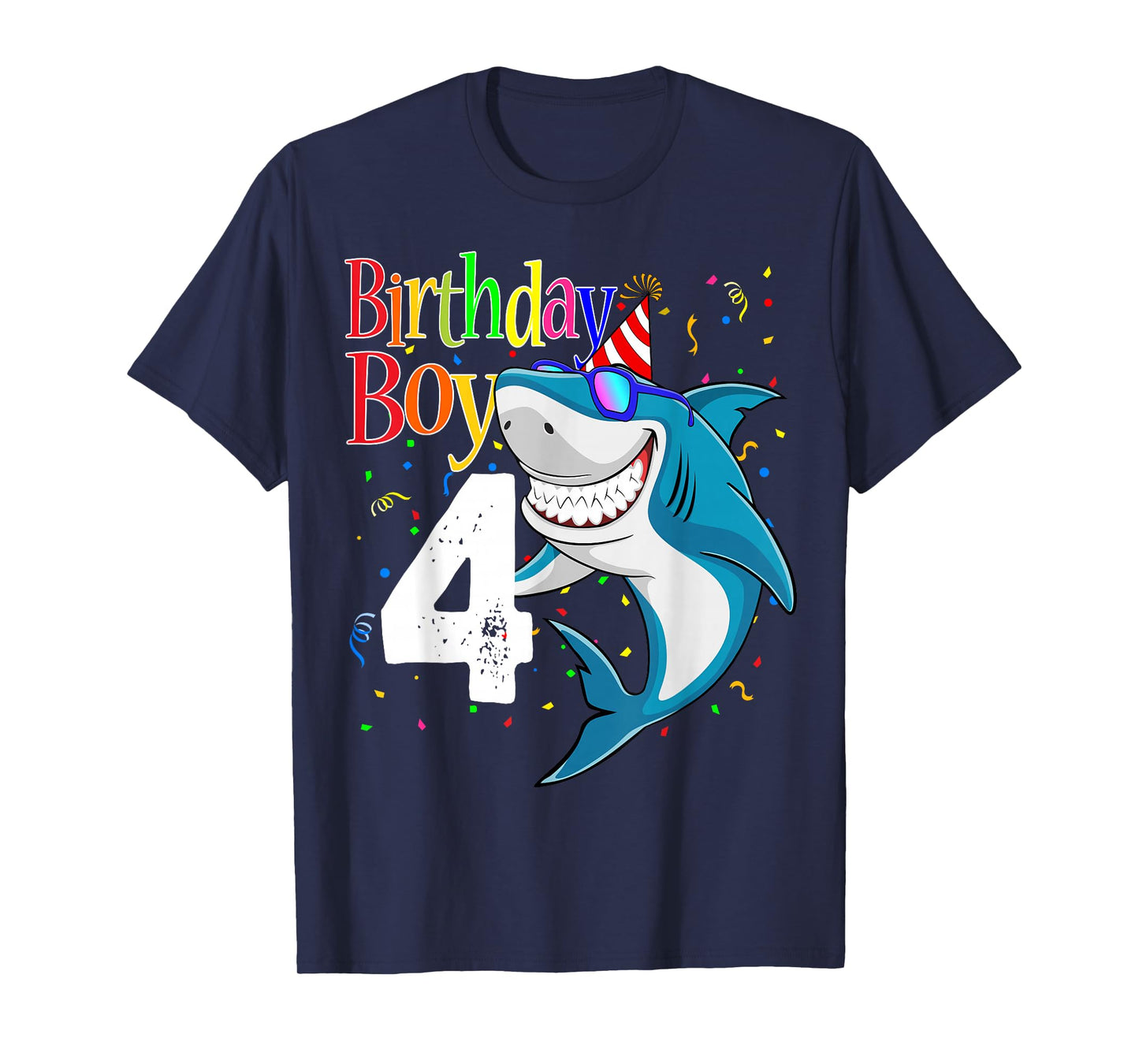 Kids 4th Birthday Boy Shark Shirts 4 Jaw-Some Four Tees Boys T-Shirt