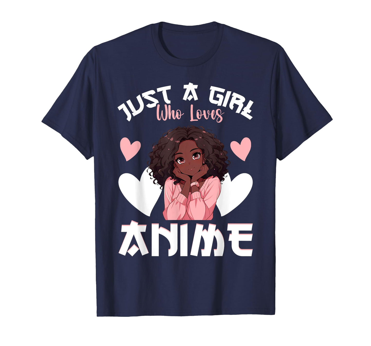 Just A Girl Who Loves Anime African American Anime Merch T-Shirt