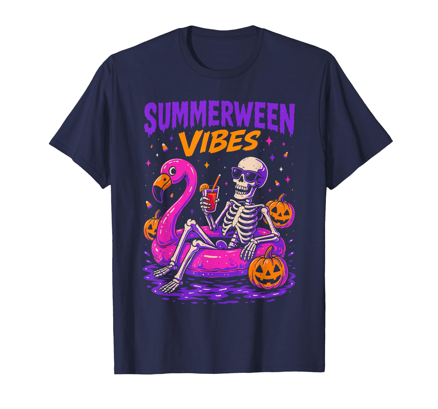 Summer Halloween Skeleton Costume, Spooky Summerween T-Shirt