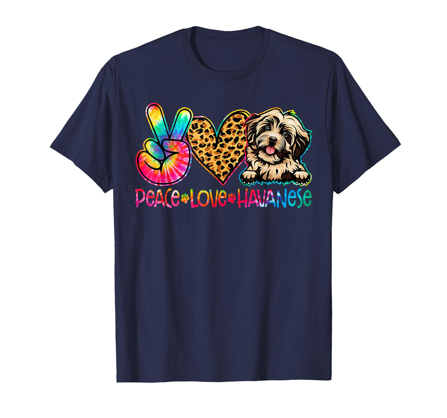 Peace Love Havanese Tie Dye Dog Lover T-Shirt