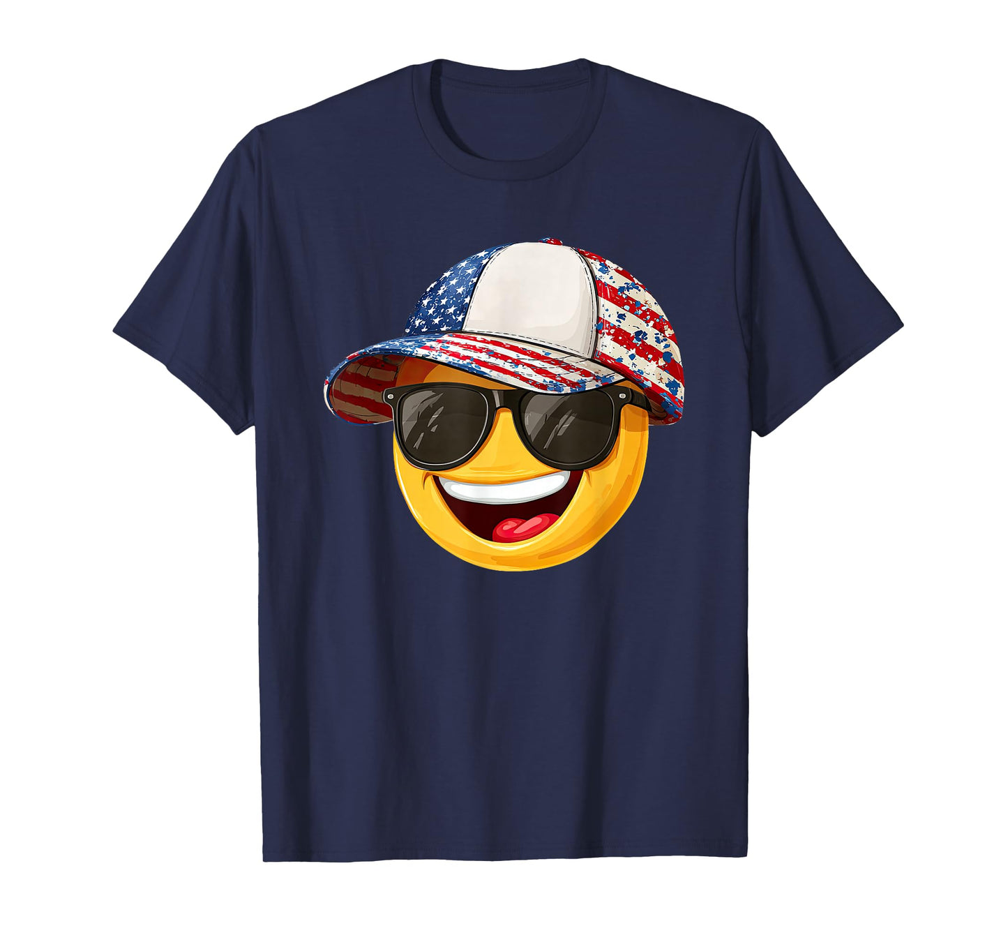 Cap Wear Costume with US Colors and Big Smiling Look T-Shirt