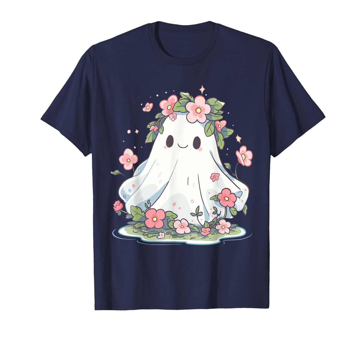 Halloween Ghost Flower Women Girls Halloween Costume T-Shirt