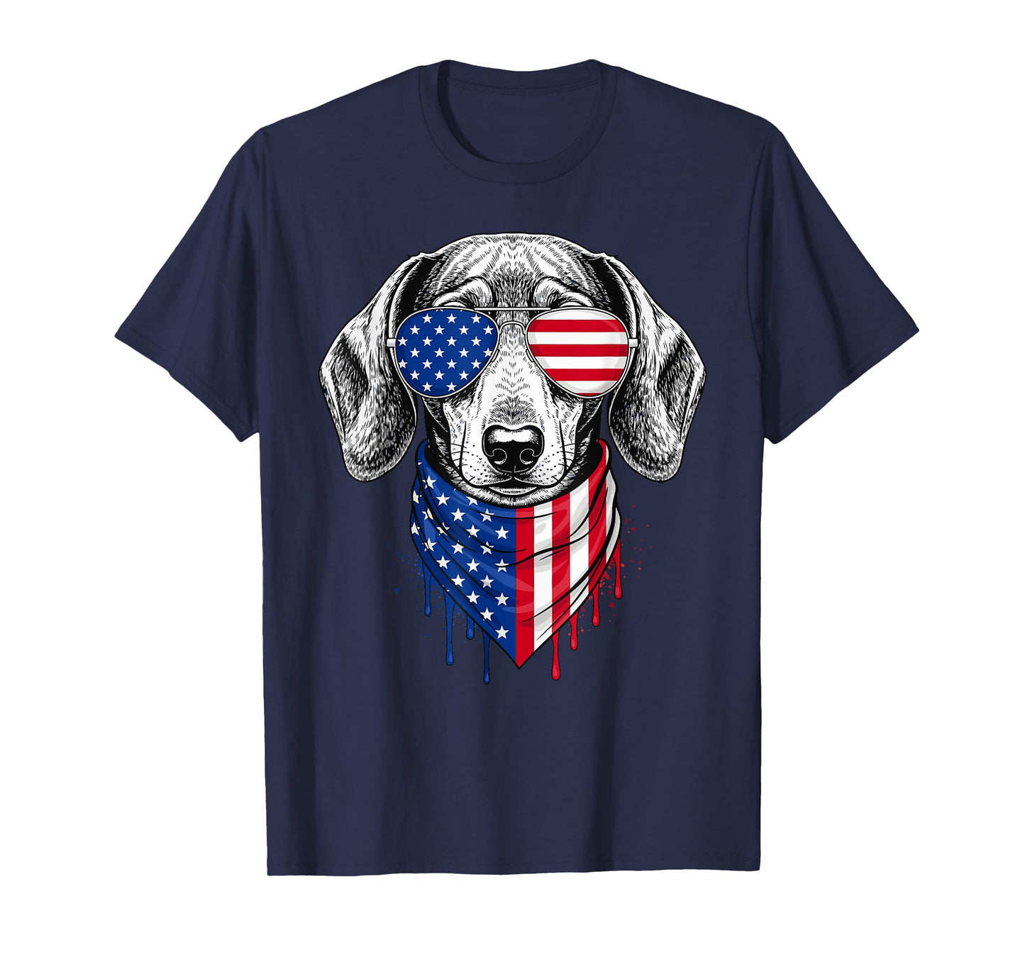 Dachshund Dog Patriotic 4th of July American USA Flag Men Women Kids T-Shirt