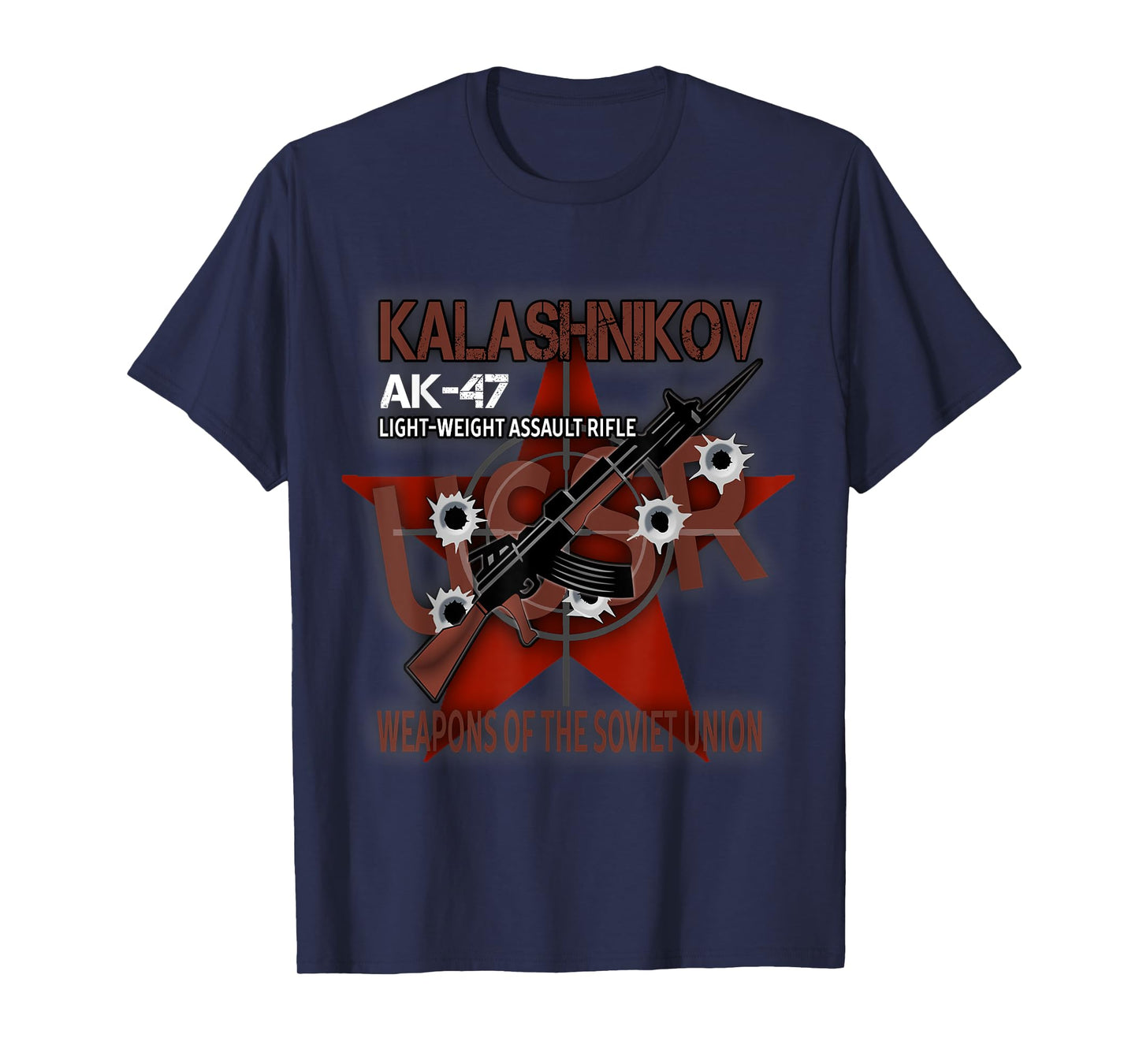 Soviet Kalashnikov AK-47 Vintage USSR Russian Rifle Gun CCCP T-Shirt