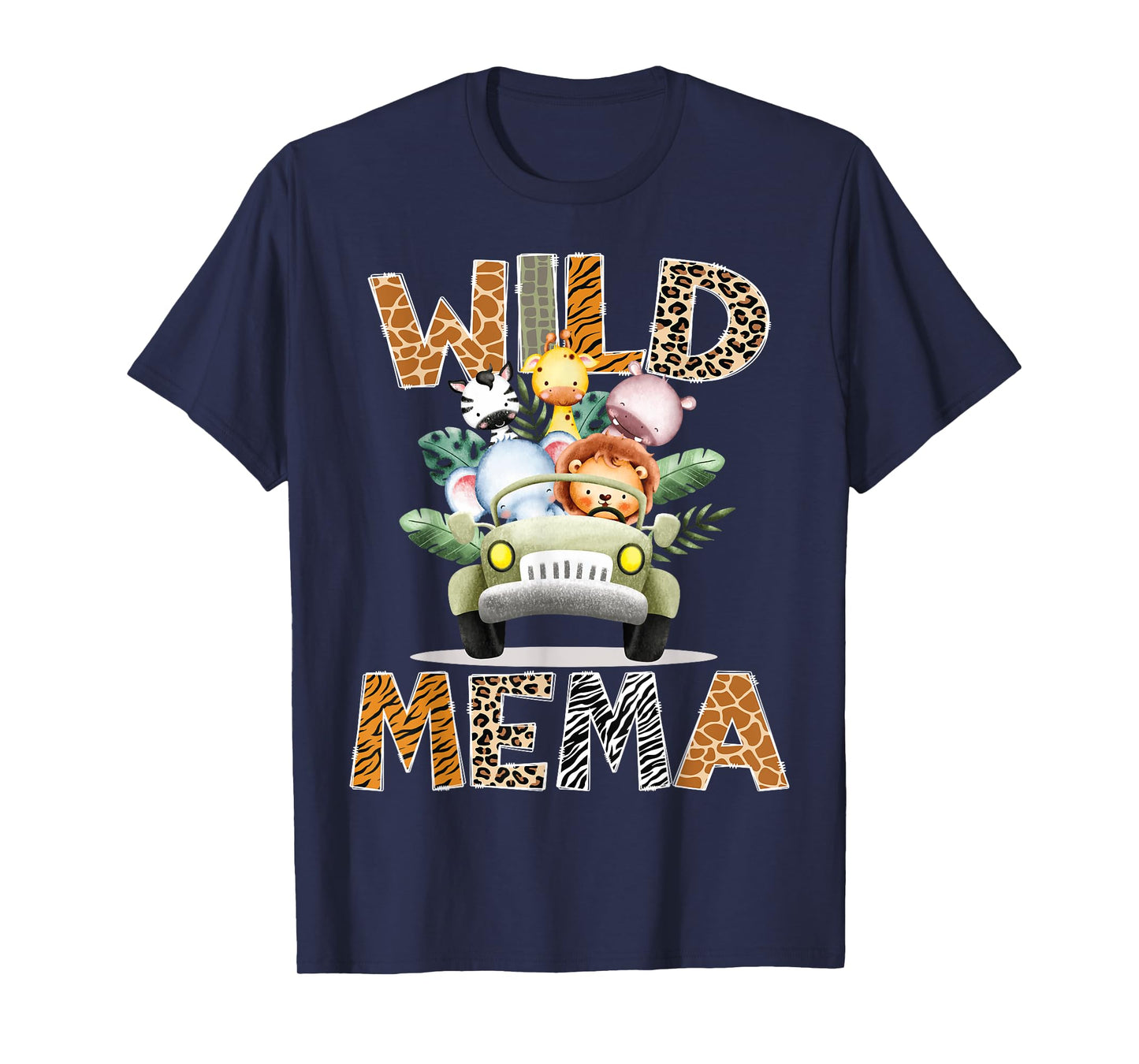 Wild Mema Safari Jungle Animals 1st Birthday Truck T-Shirt