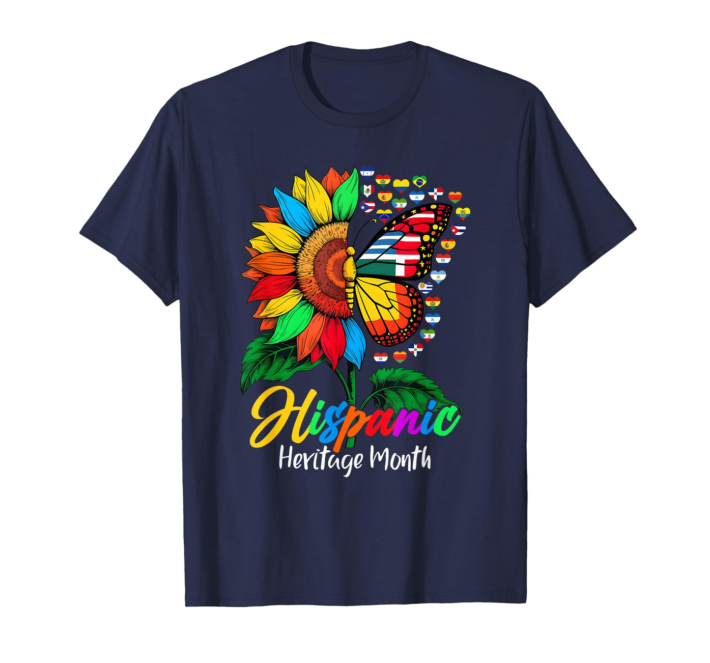 National Hispanic Heritage Month Sunflower All Countries T-Shirt