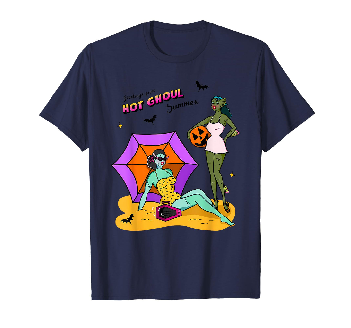 Quote Greetings from HOT GHOUL Summer Funny Halloween Design T-Shirt