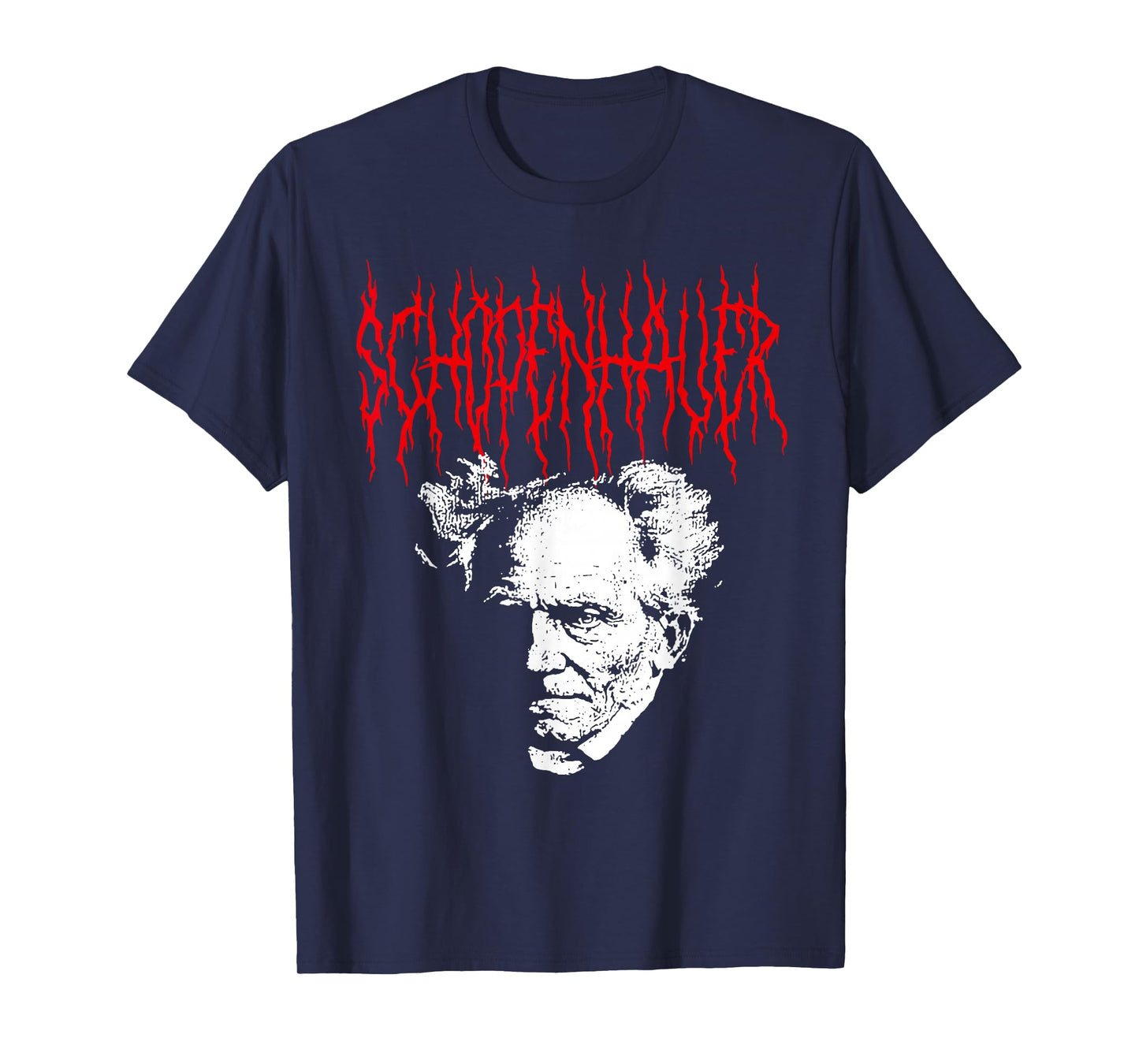 Arthur Schopenhauer Death-Metal Style Philosophy Design T-Shirt