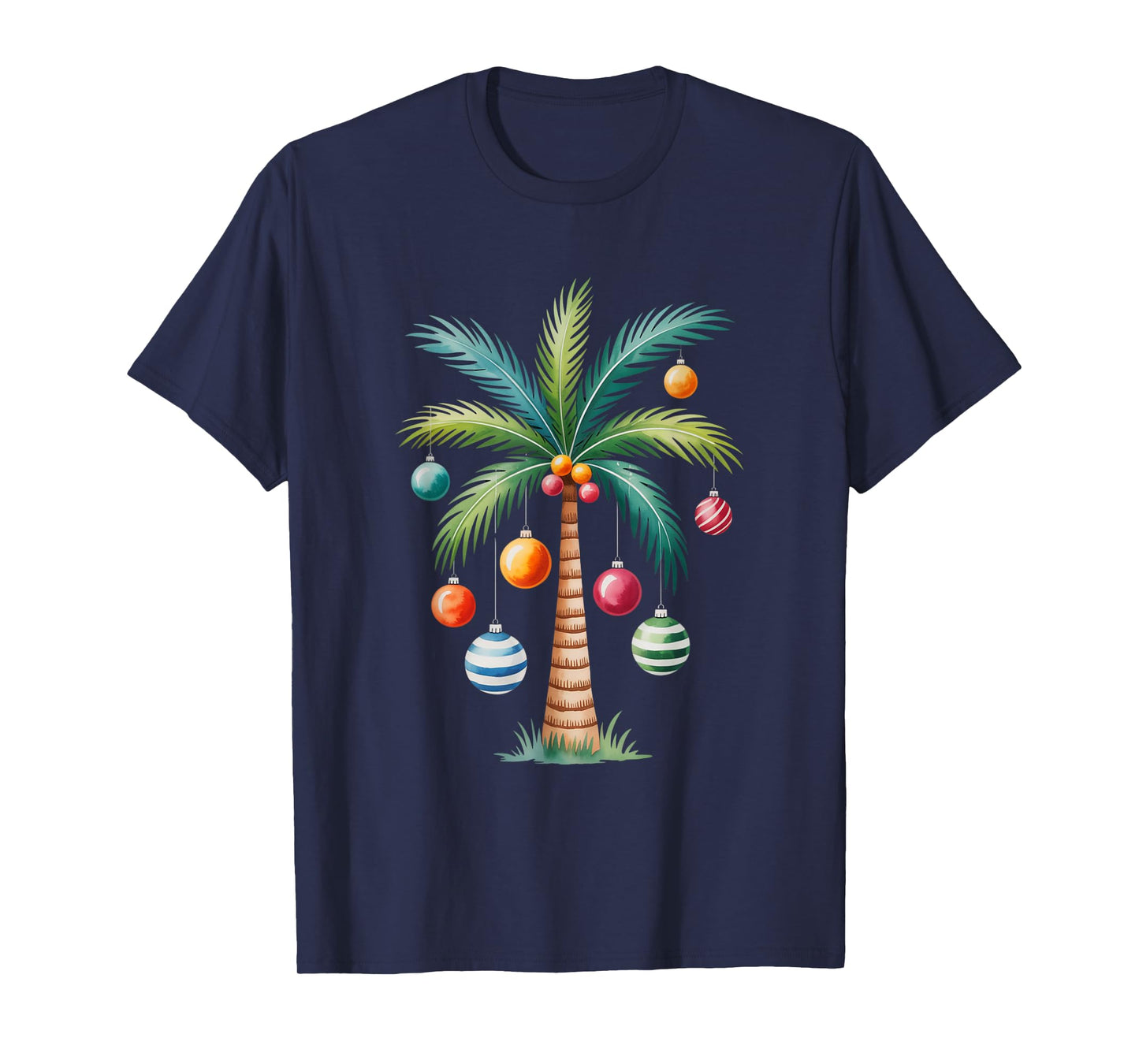 Christmas Palm Tree Lights Tropical Holiday Island T-Shirt