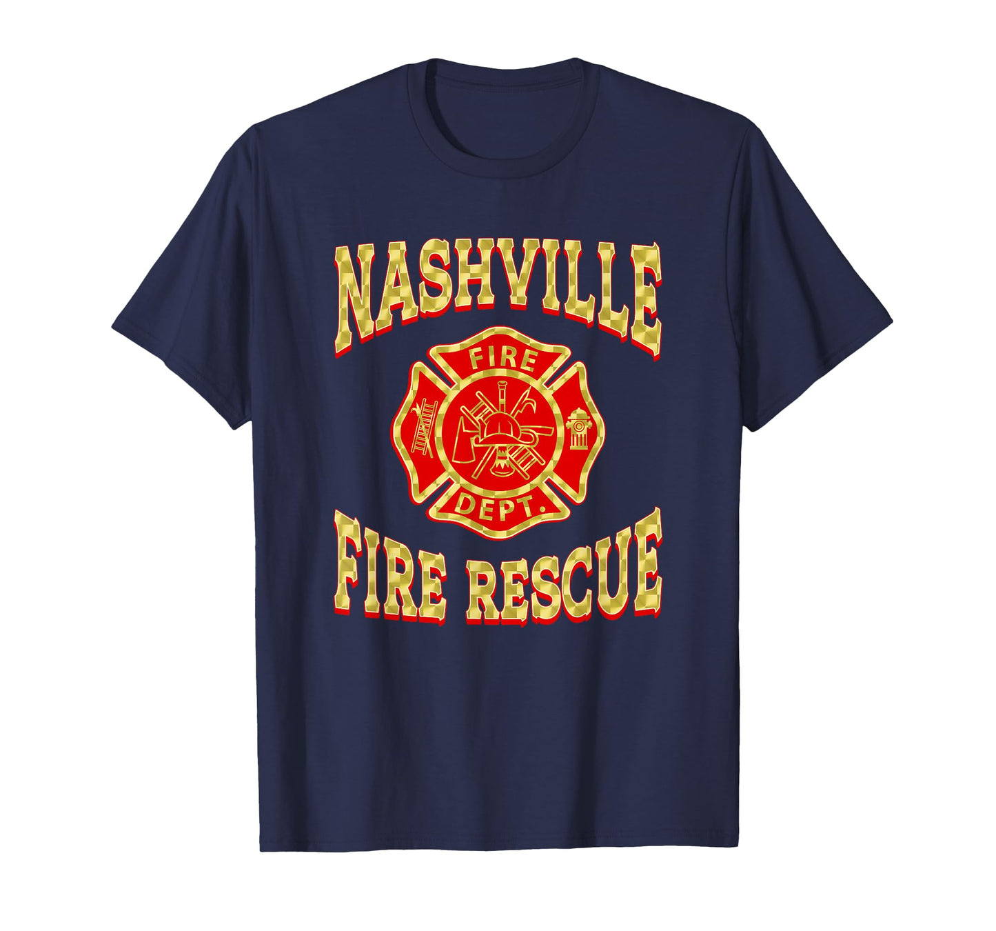 Retro Nashville Fire Department Flag Tennessee Firefighter T-Shirt