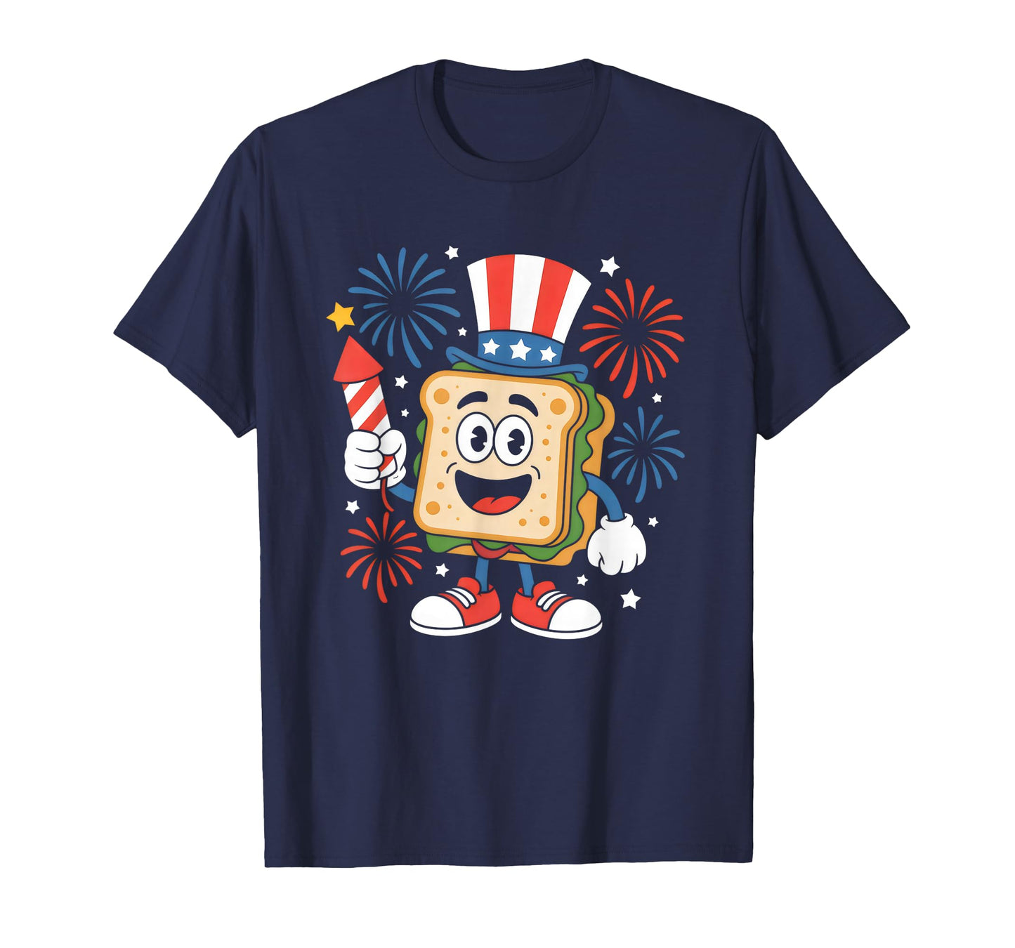 Clubhouse Sandwich Independence Day 4th of July Foodie T-Shirt