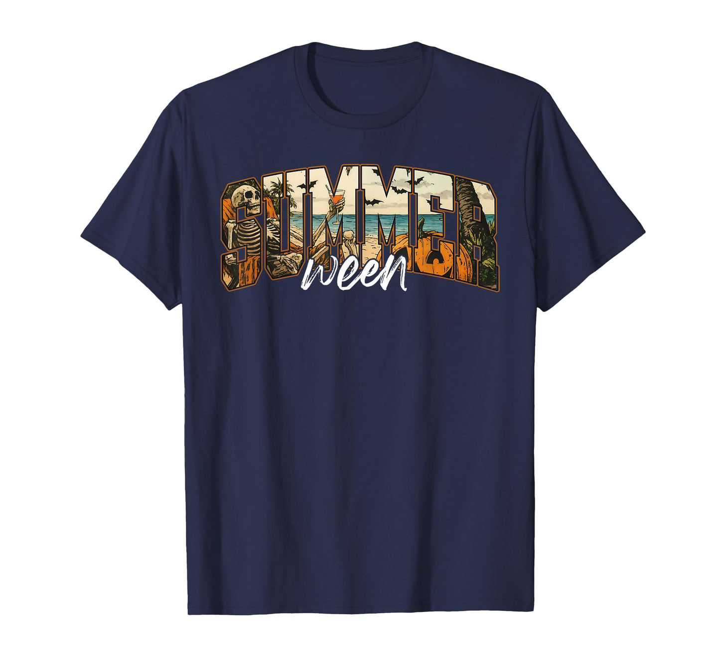 Summerween Vibes Spooky Ghoul Beach Halloween in Summer T-Shirt