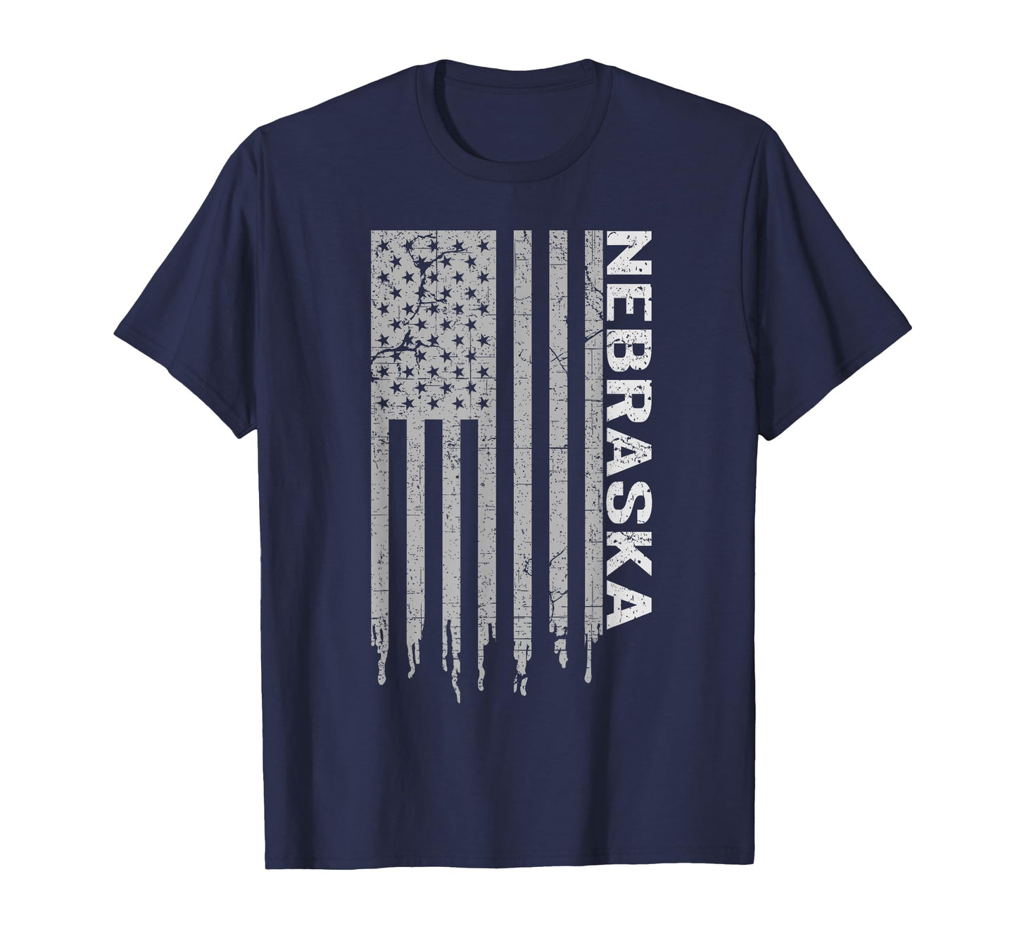 Distressed USA Flag Patriotic American From Nebraska T-Shirt