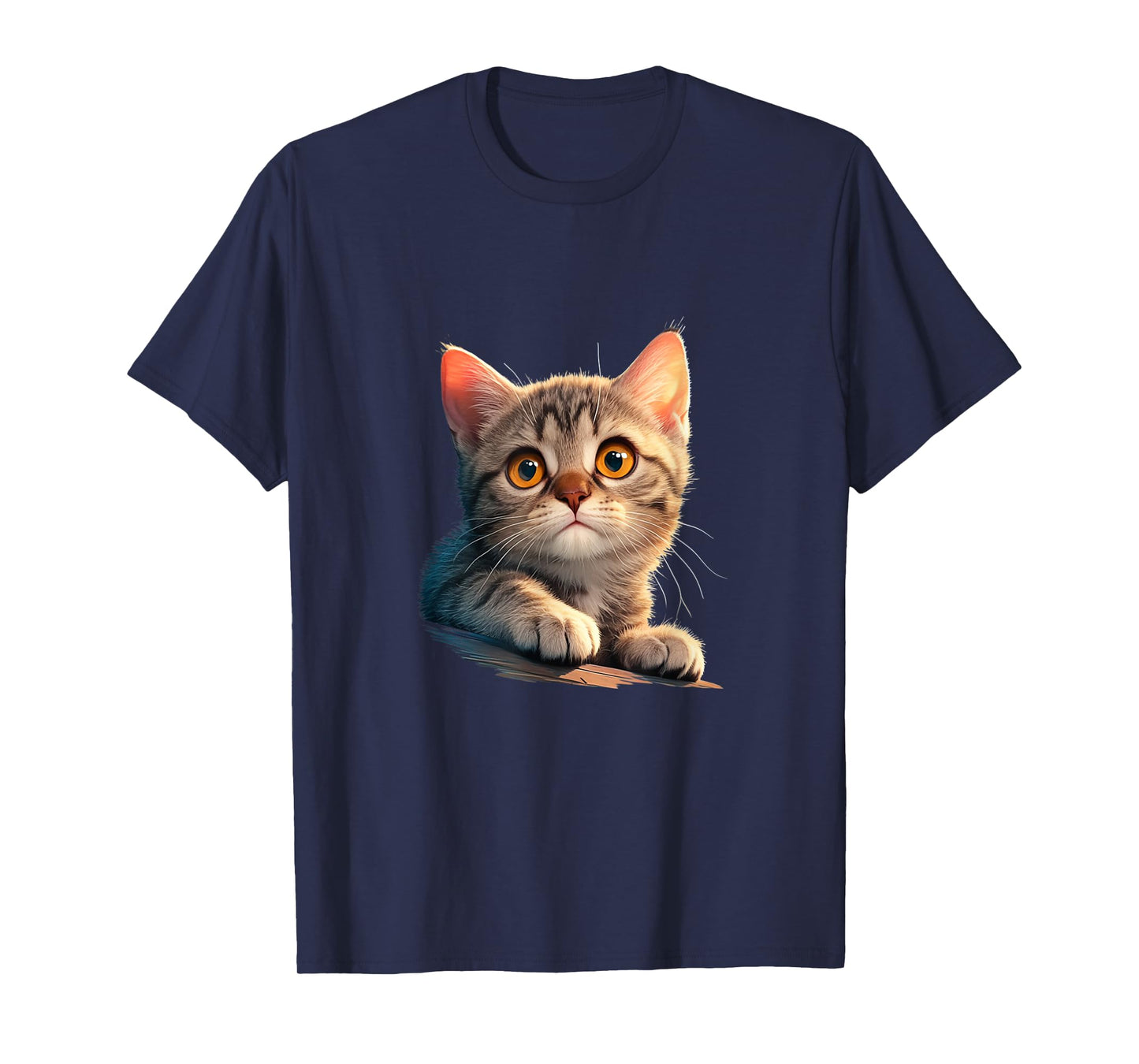 Adorable Realistic Kitten Cat Lovers Design T-Shirt for Men Women Kids