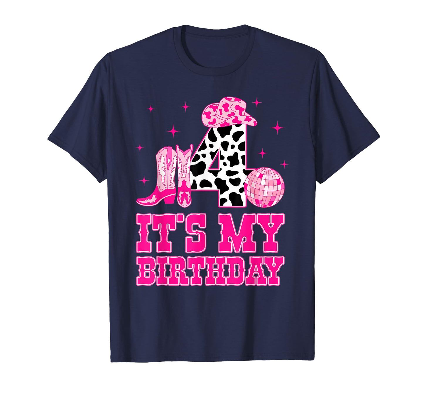 It's My 4th Birthday Cowgirl 4 Years Old Western Kids Girls T-Shirt