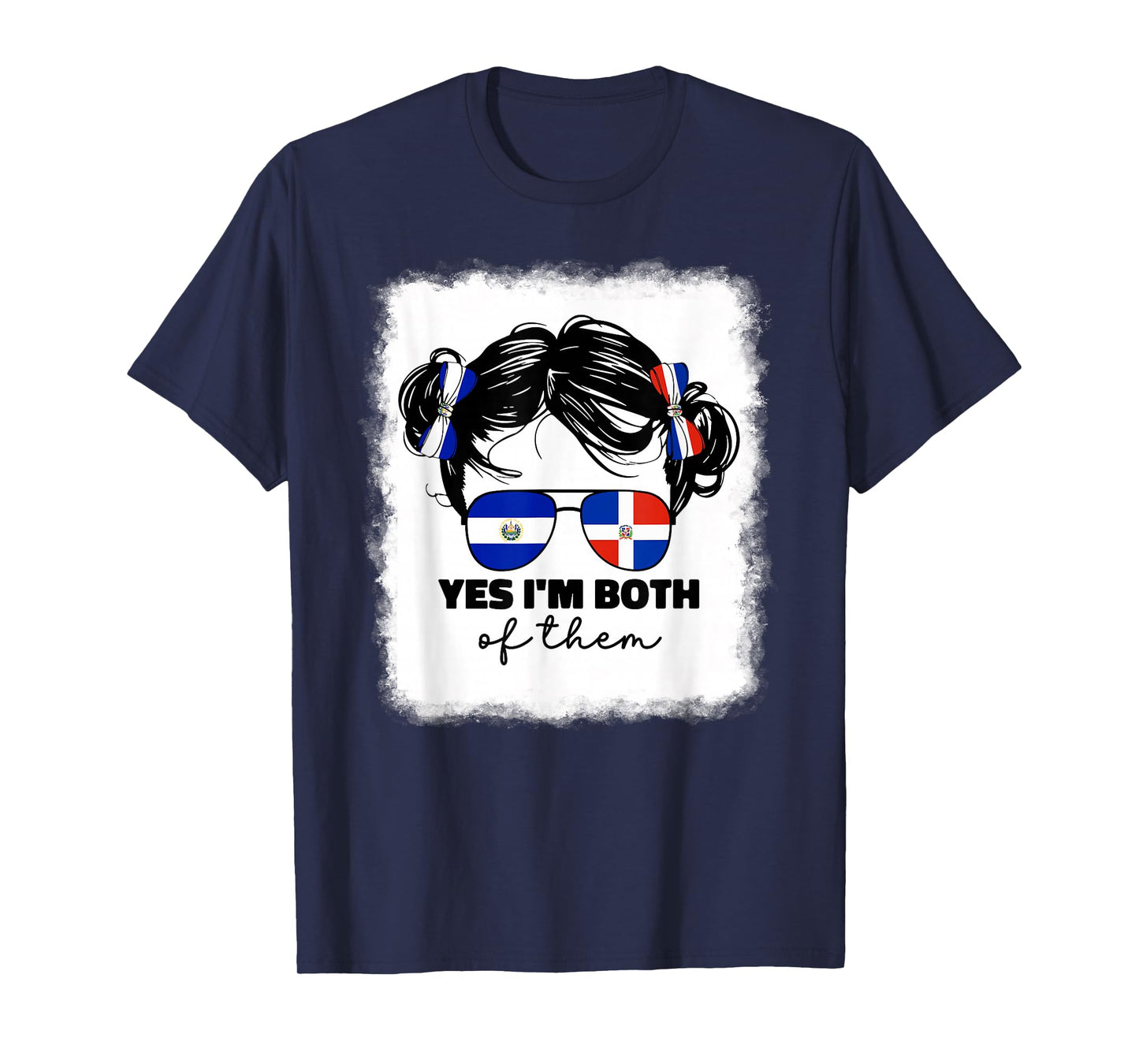 Half Dominican And Salvadorian El Salvador Flag Kids Girls T-Shirt