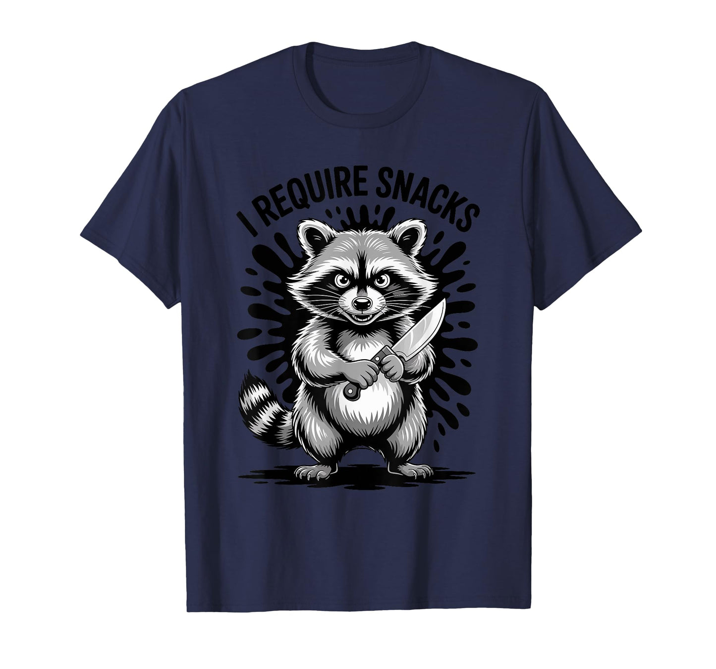 I Require Snacks Raccoon Shirt Funny Christmas Men Women T-Shirt