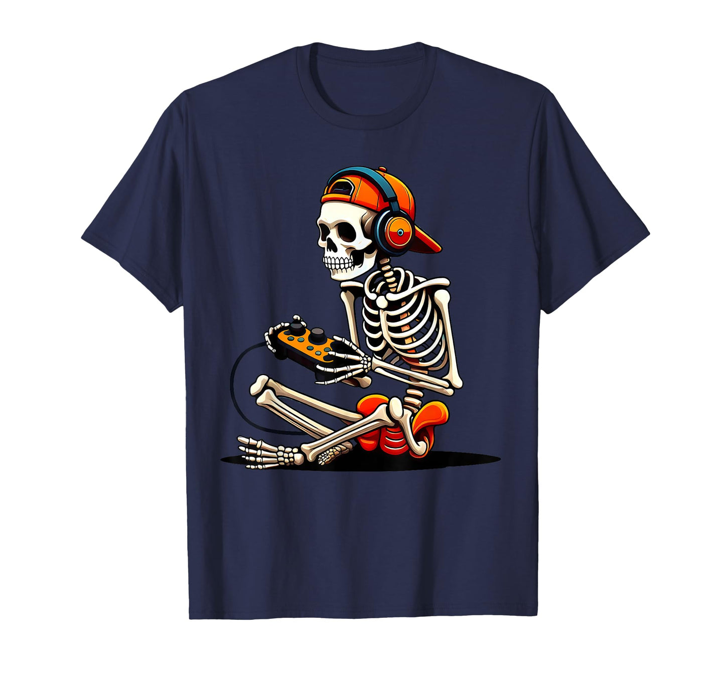 Halloween Skeleton Gamer Video Gaming Shirt Boys Men Kids T-Shirt