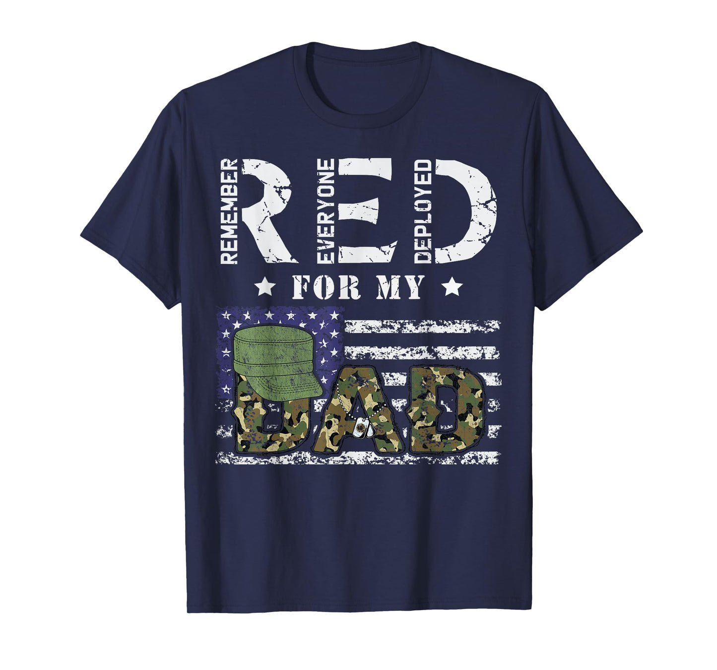 Wear Red Friday Military For My Dad Deployed Daddy USA Flag T-Shirt for Women Kids Men