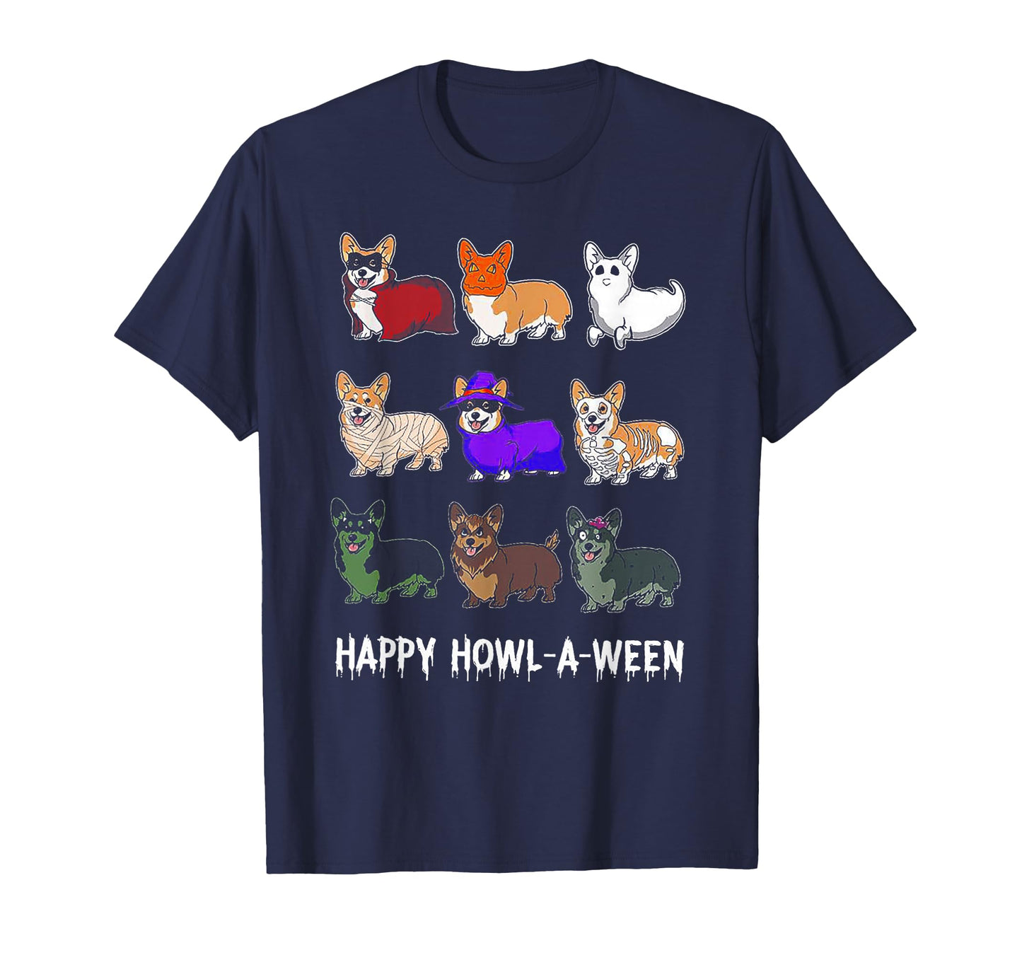 Funny Corgi Dog Halloween Happy Howl-o-ween T-Shirt