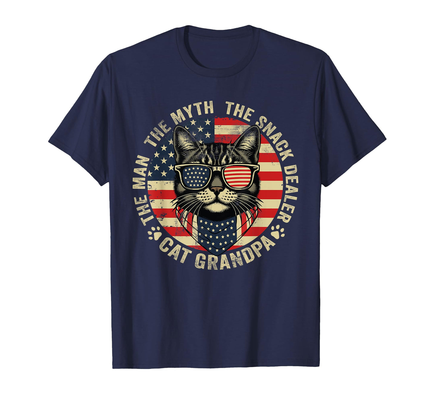 Cat Grandpa The Man The Myth The Snack Dealer Father's Day T-Shirt