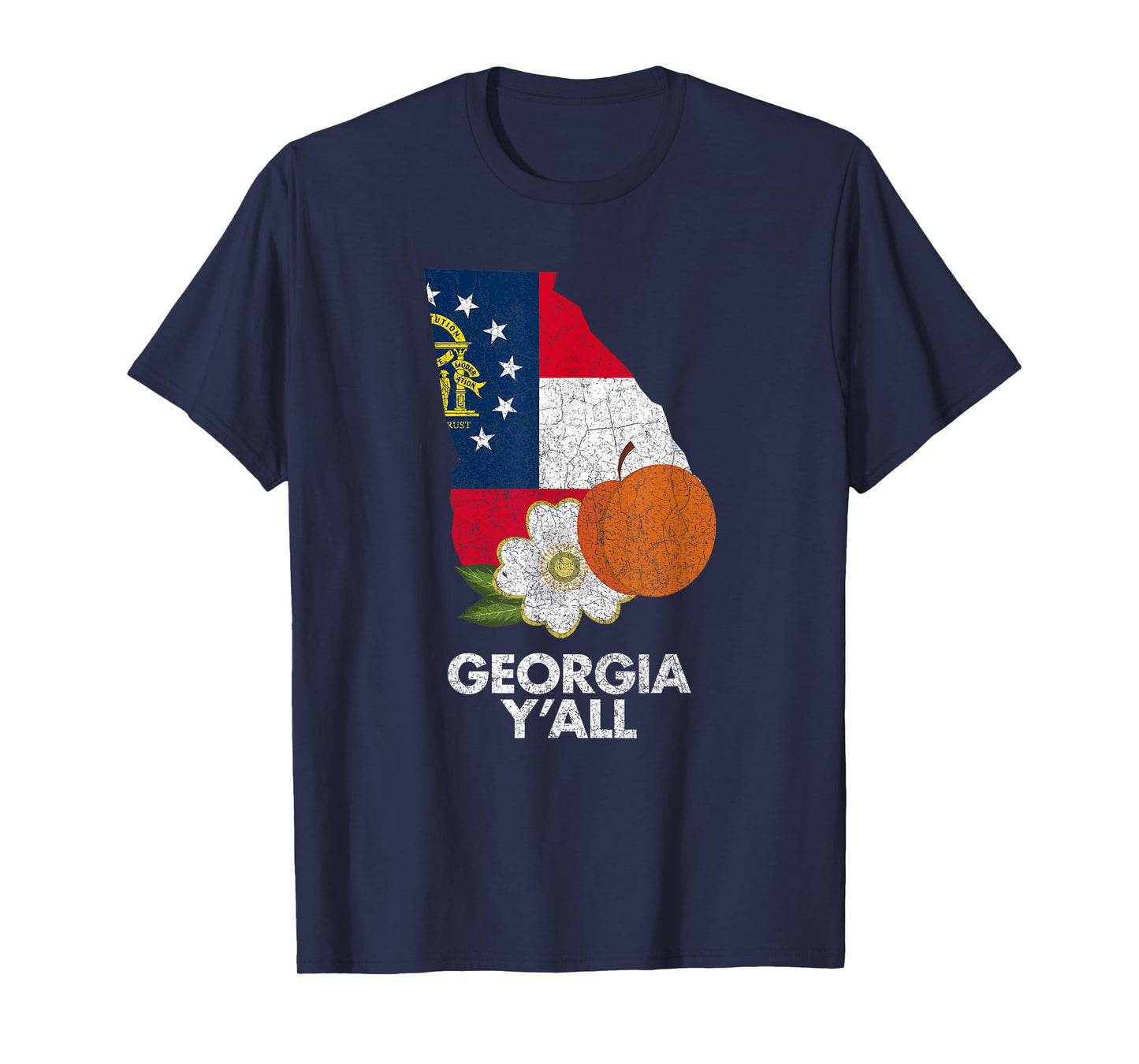 Vintage State of Georgia T-shirt Flag Peach Y'all T-Shirt