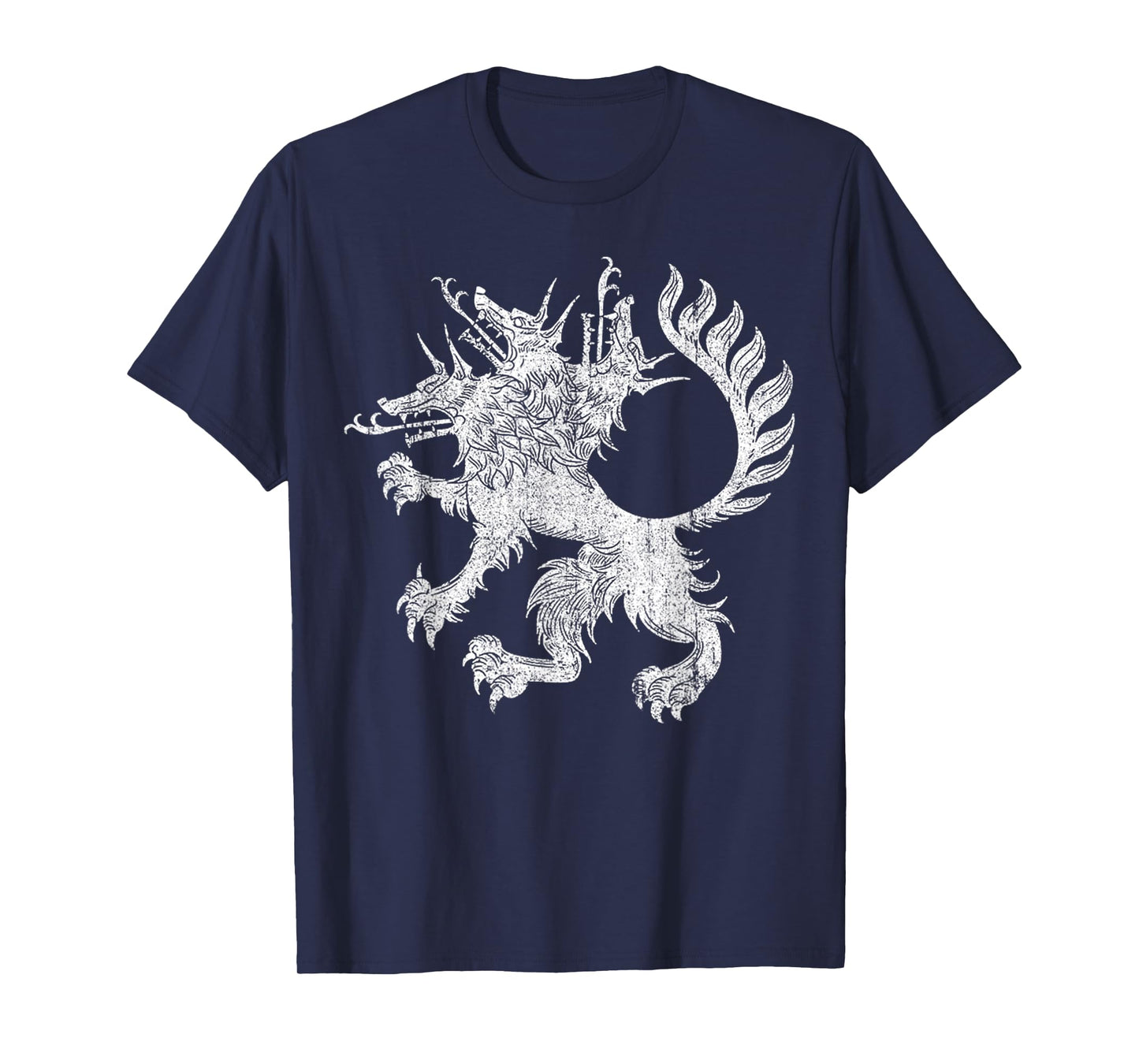 Vintage Cerberus Three Headed Dog T-Shirt - Unisex-Adults, Black, Small, Short Sleeve, T-Shirt, Vintage Graphic Tee
