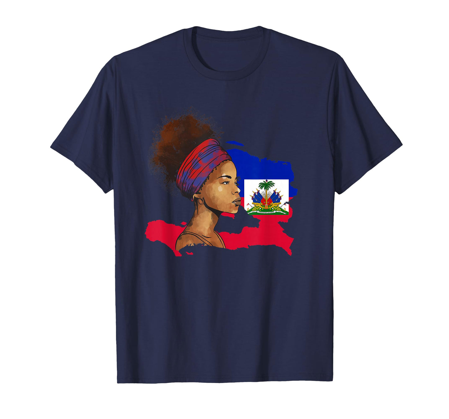 Haiti Country Map Woman Ayiti Girl Haitian Flag Day T-Shirt