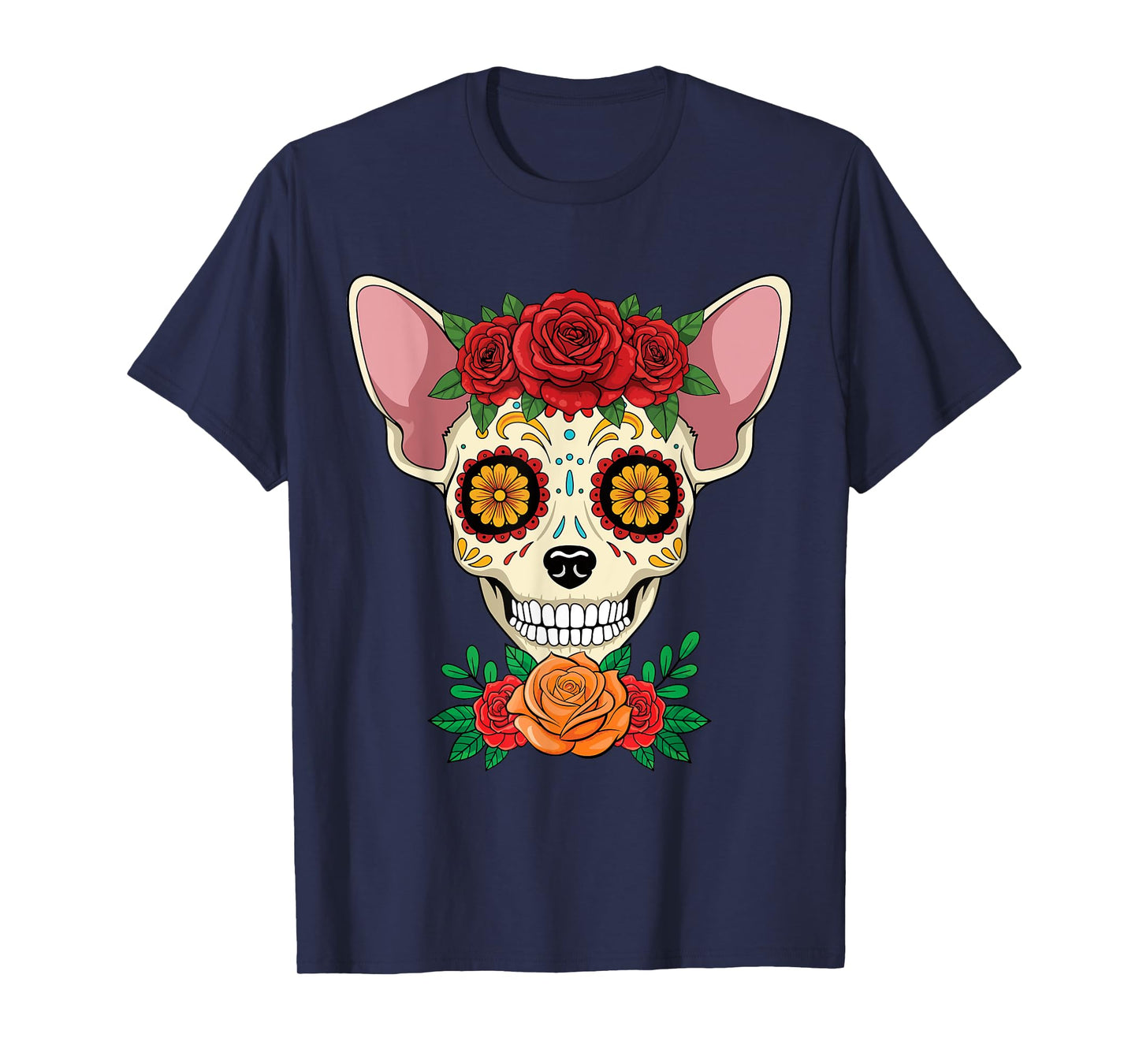 Day Of The Souls Dead Day Sugarskull Halloween Dog T-Shirt
